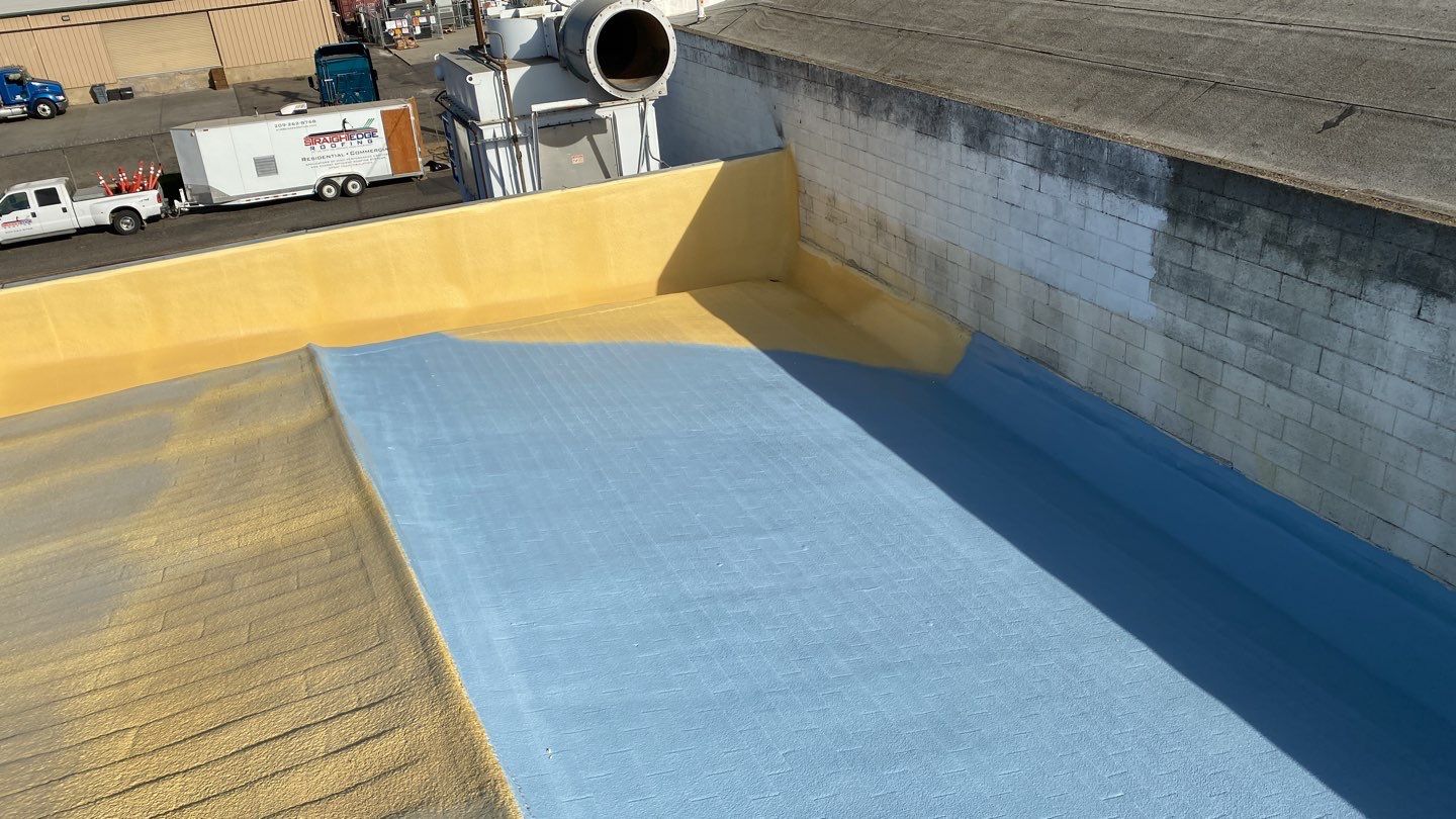 Spray foam and coatings using Polyurethane spray foam by Straight Edge Roofing Inc