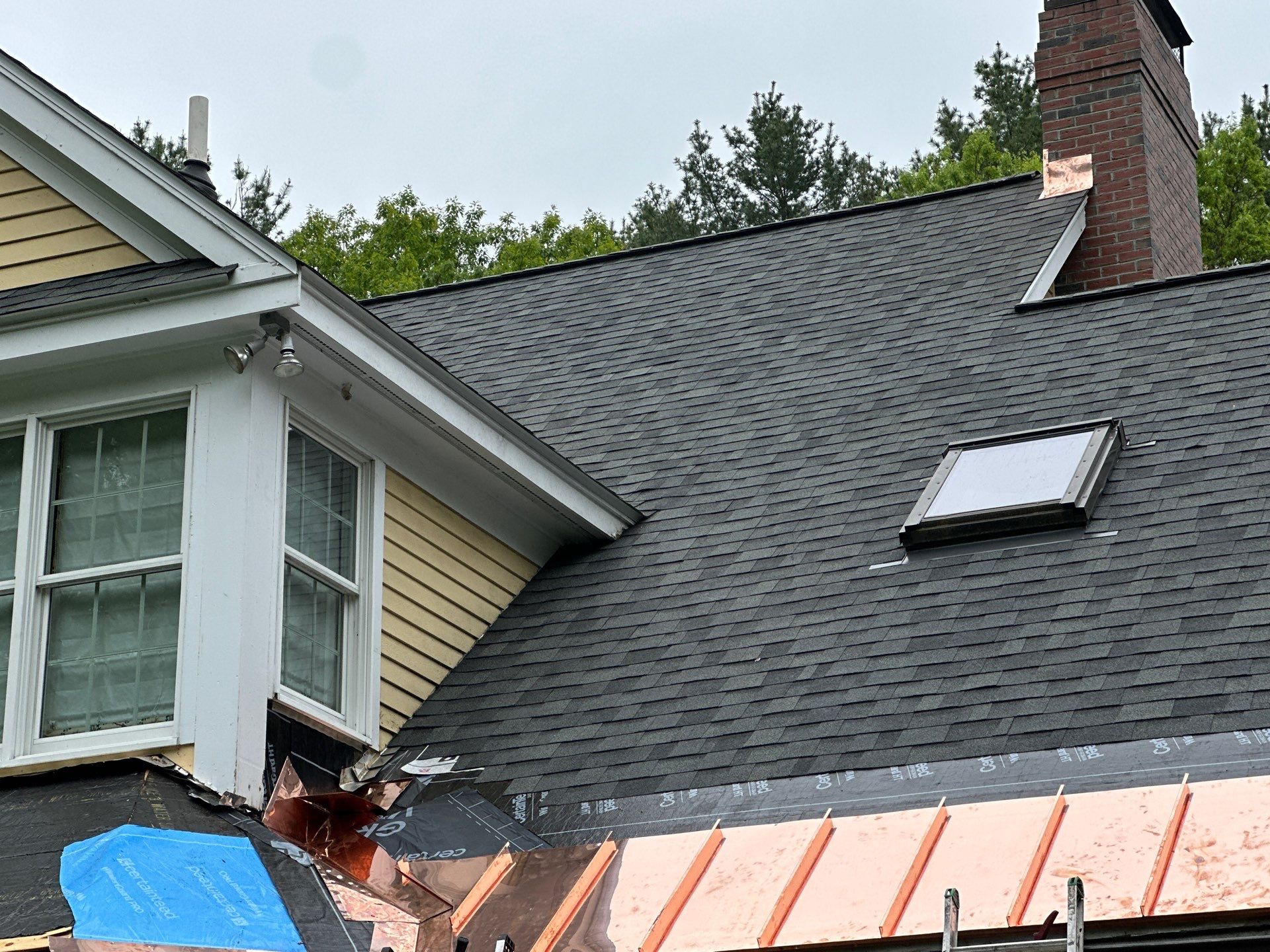 Roof Replacement with Owens Corning Shingles and Copper Flashing by Mighty Dog Roofing of Greater Middlesex County