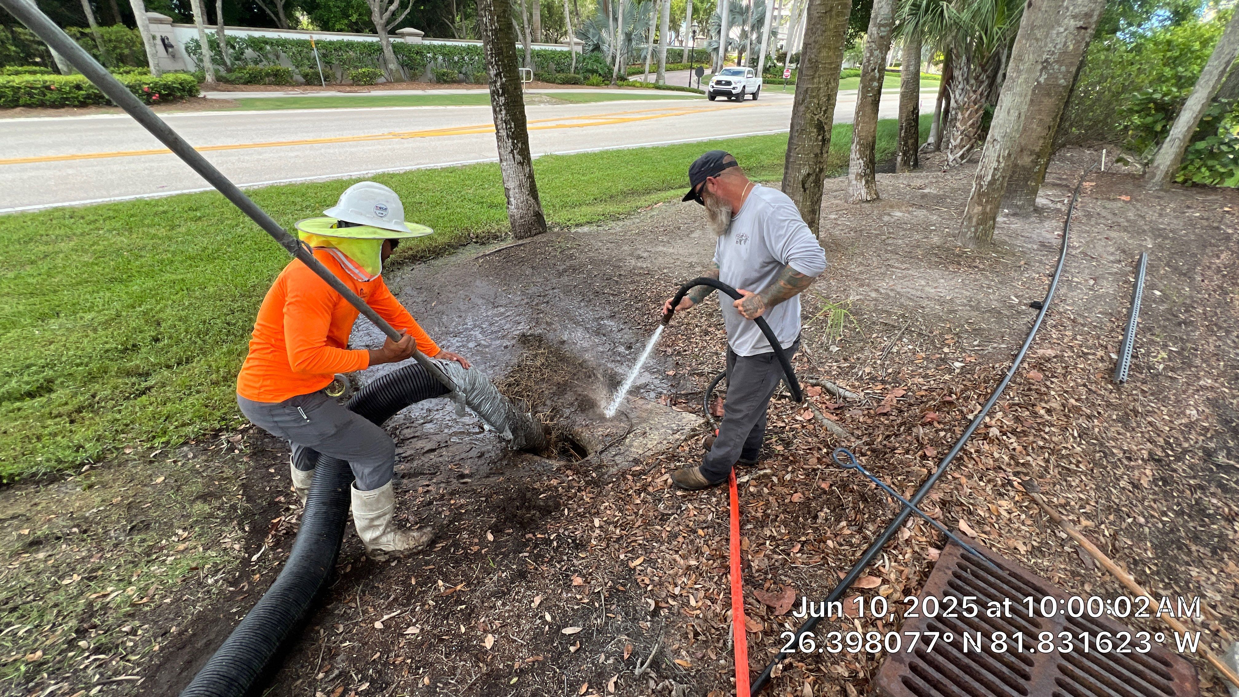 Pelican Landing Beach Parking Lot Stormwater System Maintenance by Don Mar, Inc. Storm Water Solutions