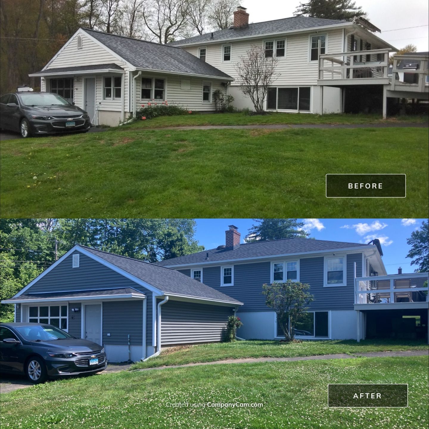 Siding Rejuvenation with Cert. Monogram D/4 x 12'6" clapboard, Charcoal Gray by DiGiorgi Roofing and Siding Inc