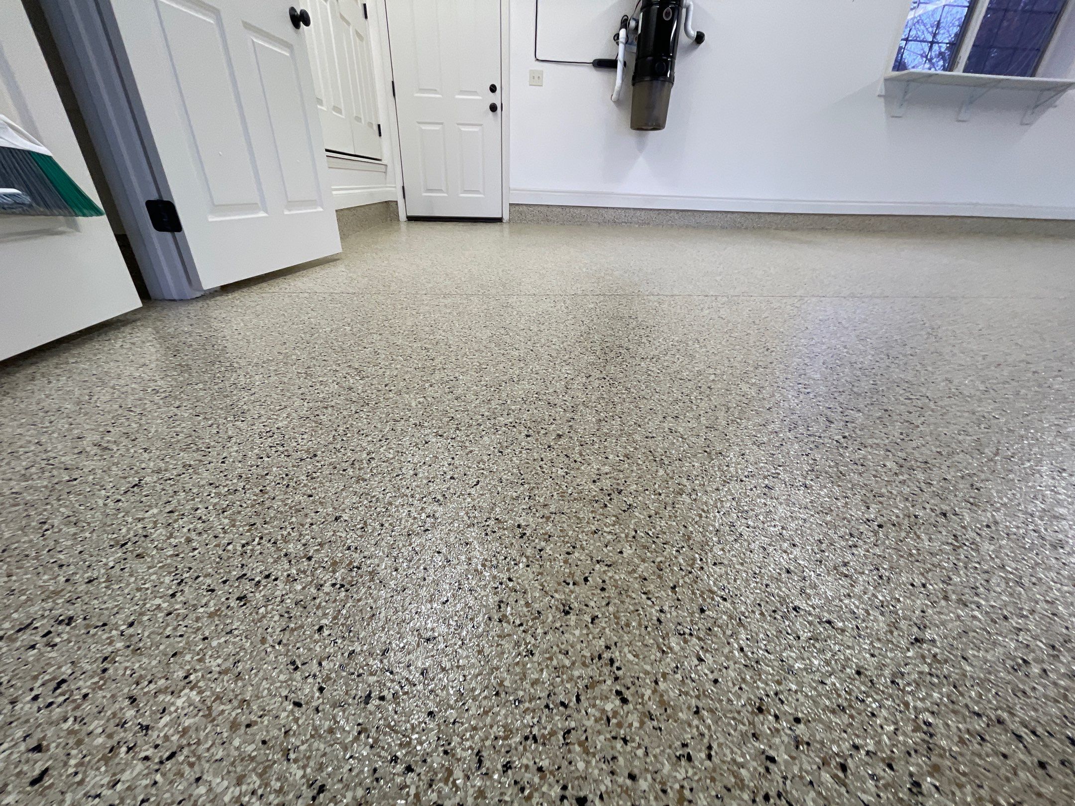 Garage Transformation using Driftwood Colorway by Croc Coatings, LLC