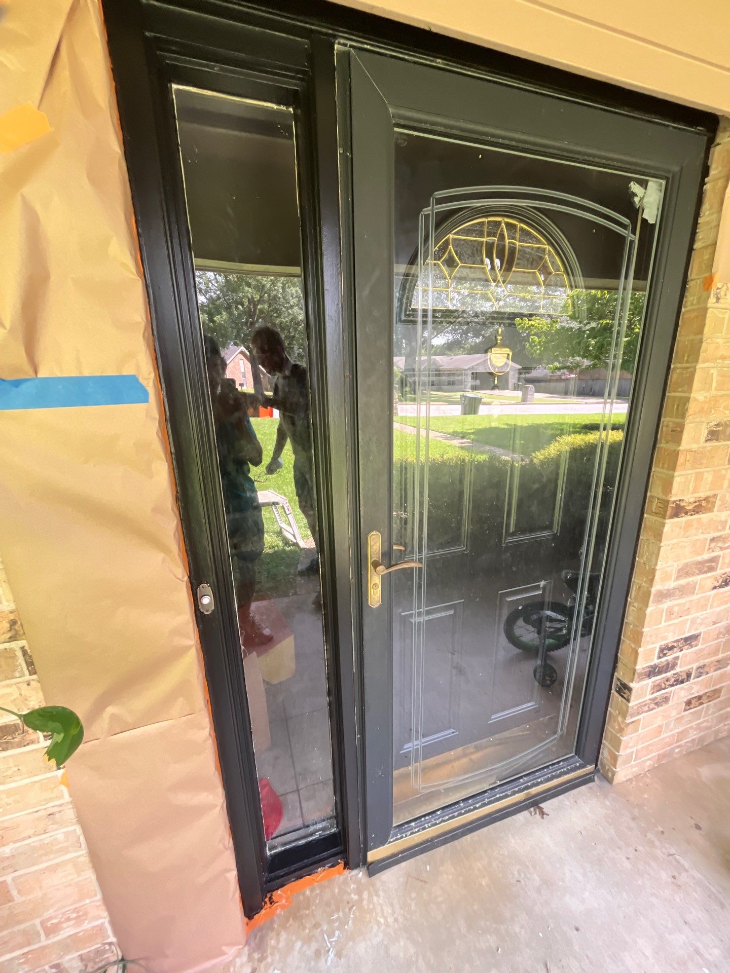 Exterior Painting in Tyler, TX | Eaves, Door & Columns in Elegant Black by Quality Coats Painting
