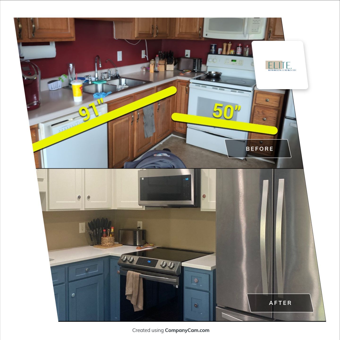 Holly Springs Kitchen Remodel – Two-Tone Shaker Cabinets & Open-Concept Design by Elite Remodeling and Design LLC