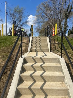 Concrete Staircase and Metal Handrail Installation in Sunbury