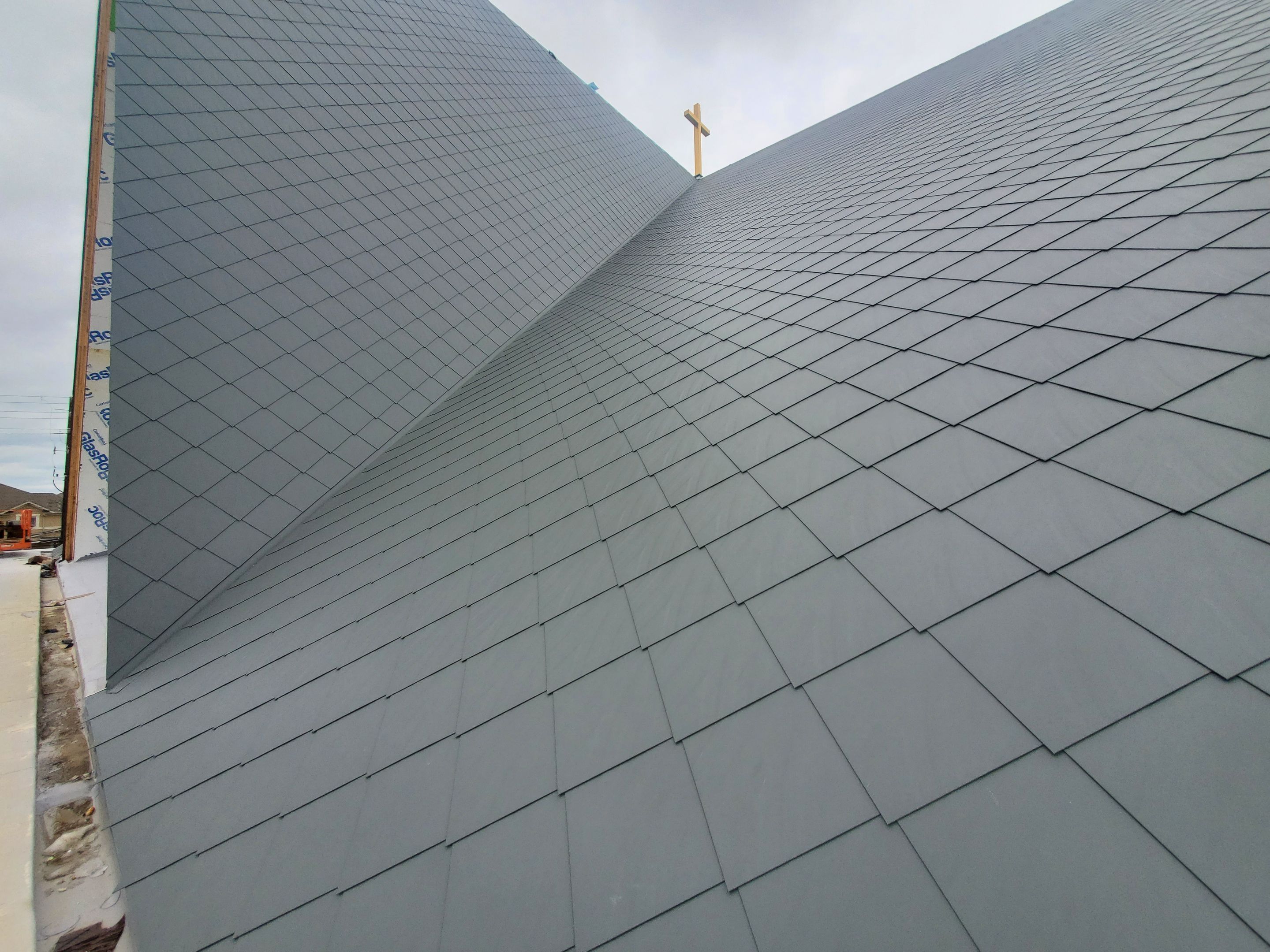 Commercial Roofing Installation using Diamond Tile Metal Shingles , Tpo Flat Roof by Jay Carter Roofing & Sheet Metal