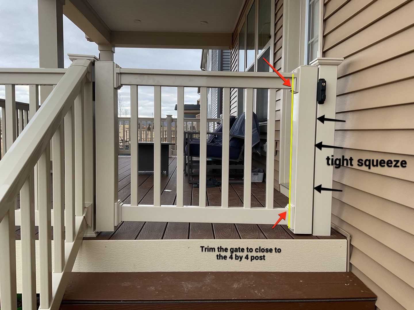 Deck Installation using New Vinyl Gate  by Alpha Design Services