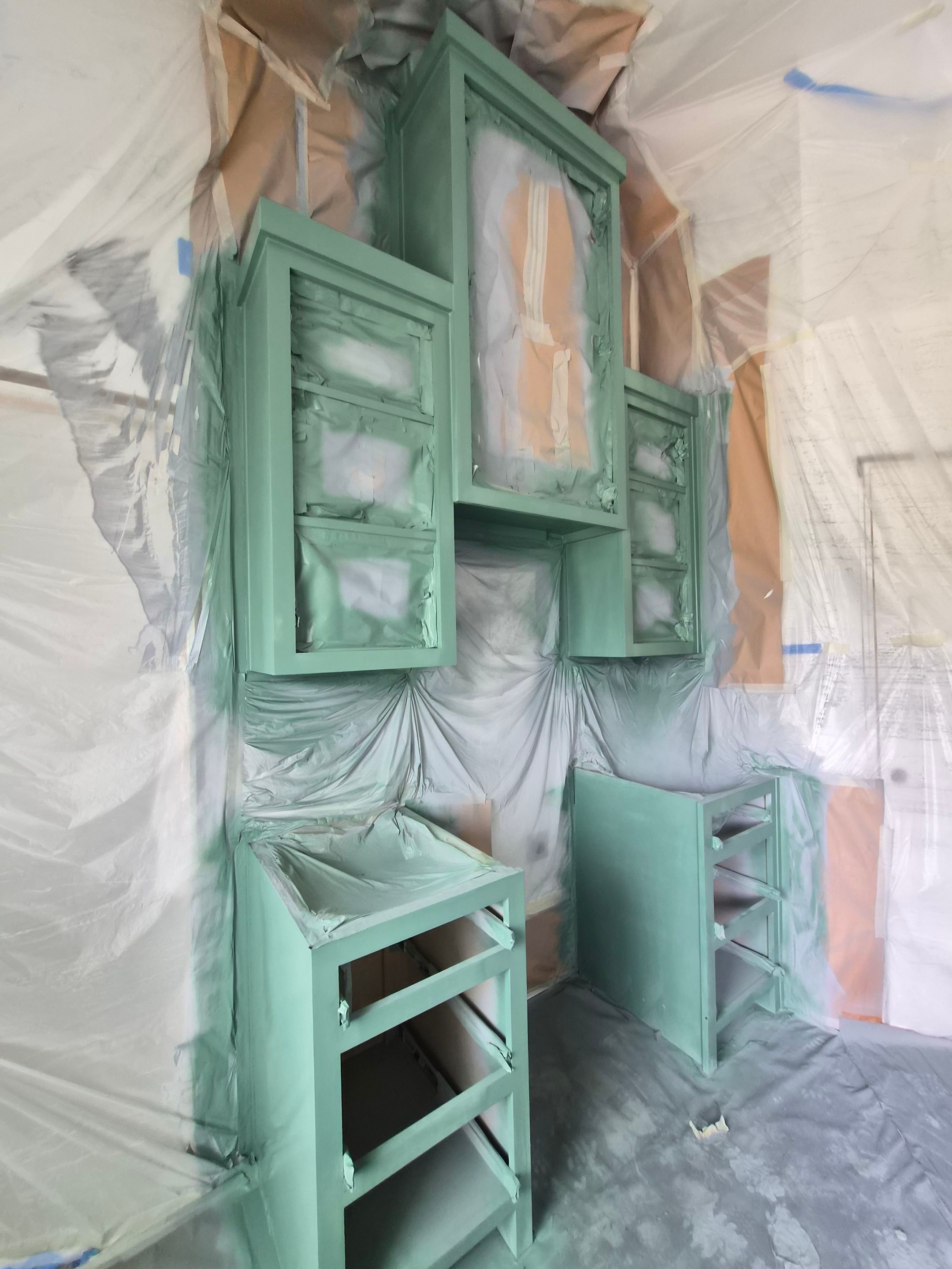 Sage Green Cabinet Transformation in Brownsboro, TX! by Quality Coats Painting