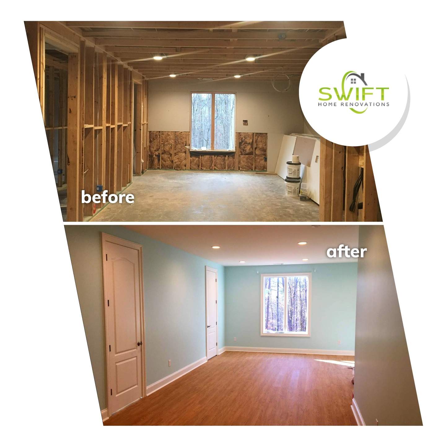 Finished Basement and Bathroom Installation in Roswell by Swift Home Renovations