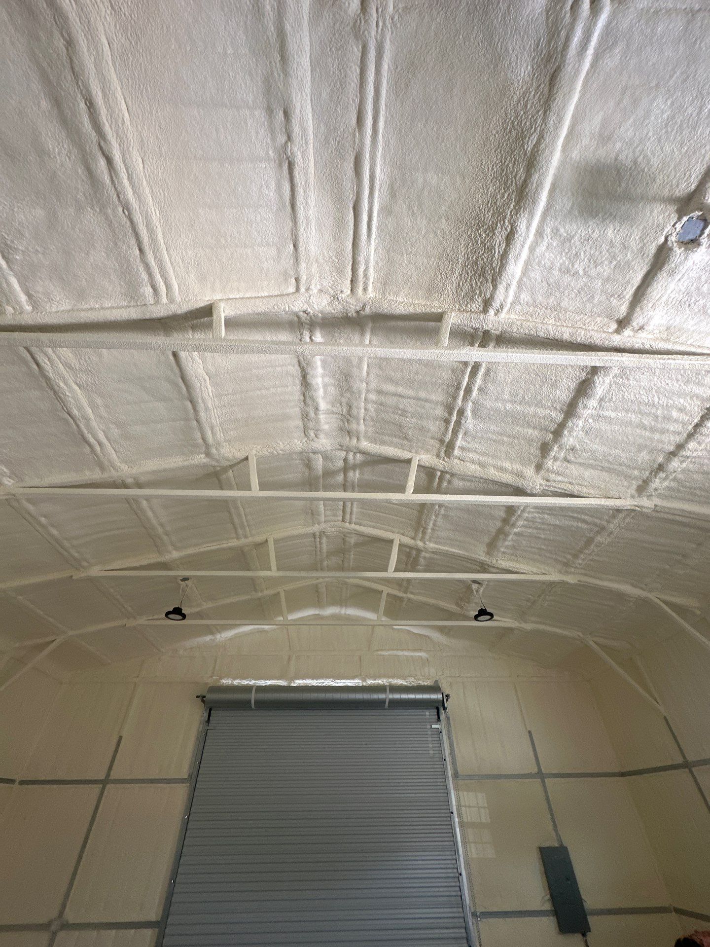 2" close cell foam on this new shop in Lavon Tx by Apex Insulation Solutions