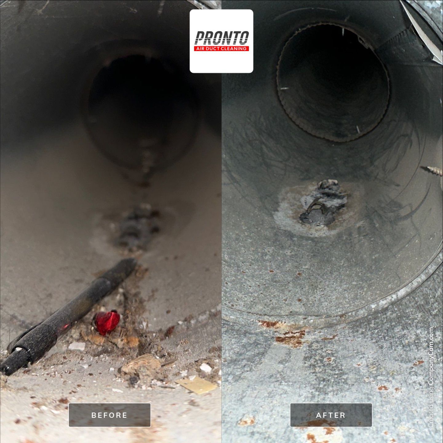 Air duct cleaning using Commercial vaccum by Pronto Air Duct Cleaning