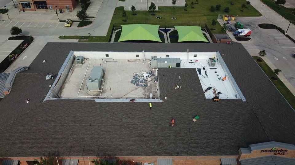 Commercial Re-Roof in Frisco. TX by Roof Experts