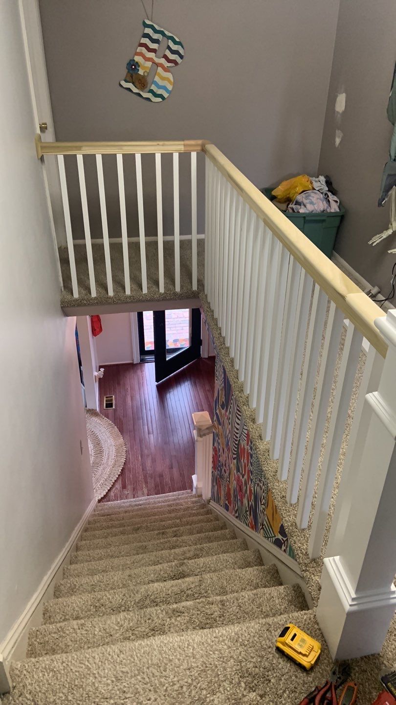 Interior Handrail Replacement using Newel Post & Handrails by A1 NERDY HOMES LLC