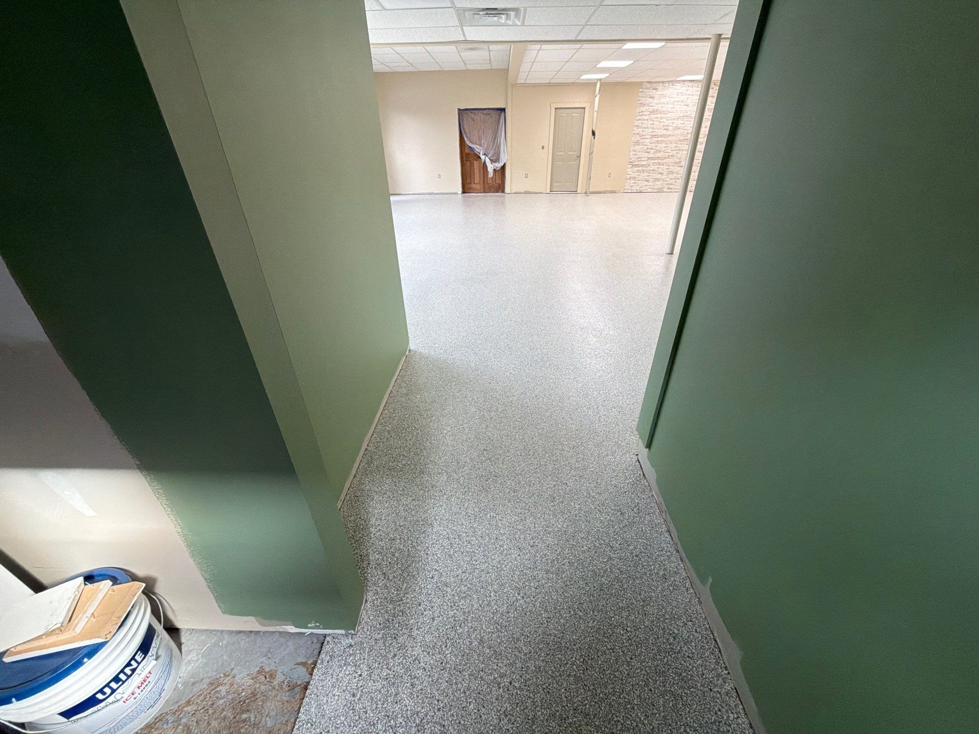 Commercial Epoxy Flake Floor Installation and Concrete Refinishing in Montague by Gordon Painting