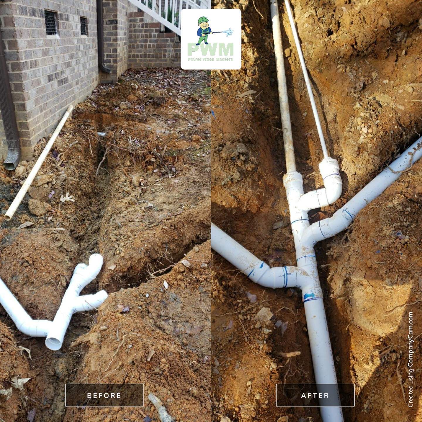 Crawl space encapsulation and exterior drainage by Power Wash Masters LLC
