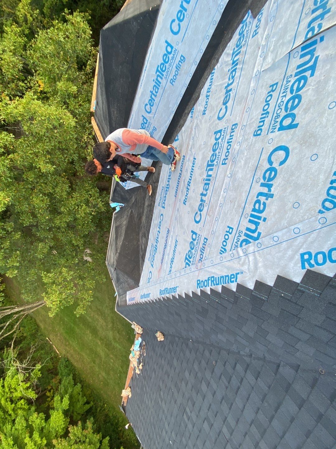 Roof Replacement using CertainTeed Landmark Moire Black by 180 Contractors