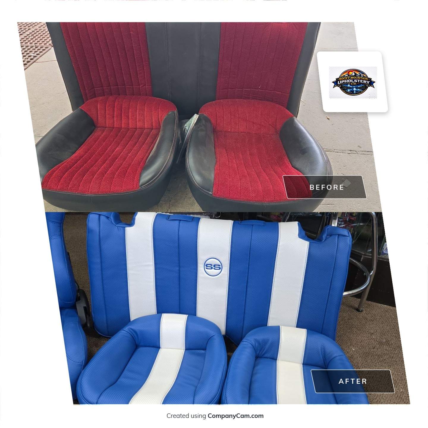 1966 Chevelle custom front & rear seats by Rocky Mountain Upholstery Co