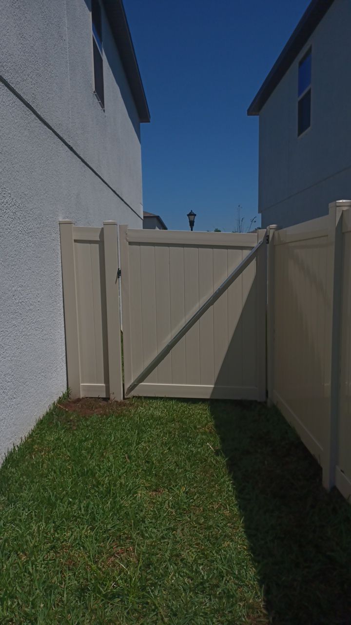 Sun City 6 ft. Tall Tan Vinyl Privacy Fence by Asap fence and gates, LLC