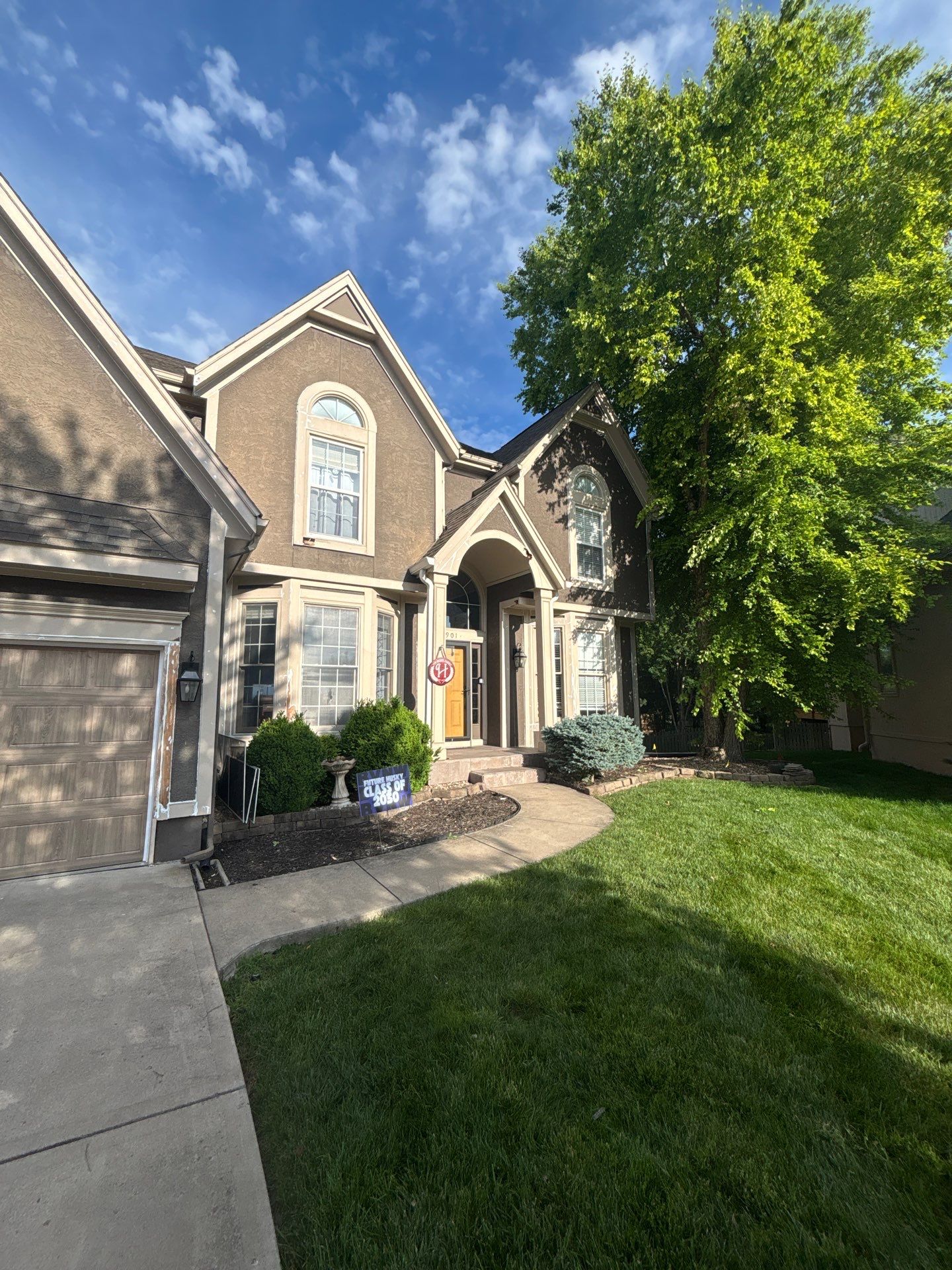 Exterior Painting and Wood Rot Repair for Overland Park Residence by Cougar Painting