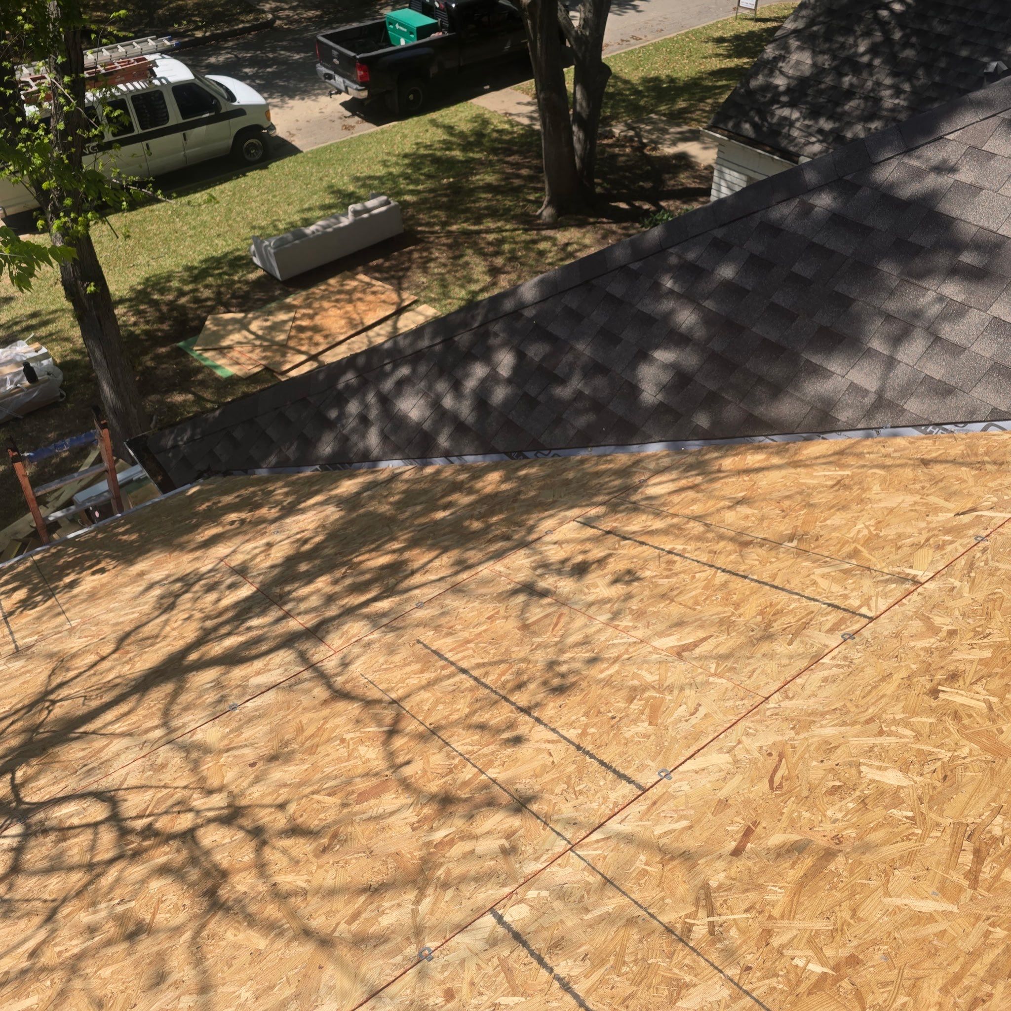 Home Addition Roof Install in Progress by Harvey Roofing & Construction
