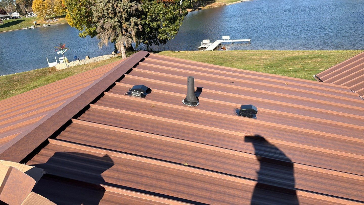 Roof Replacement using MS Standing Seam Roof Western Rust by 180 Contractors