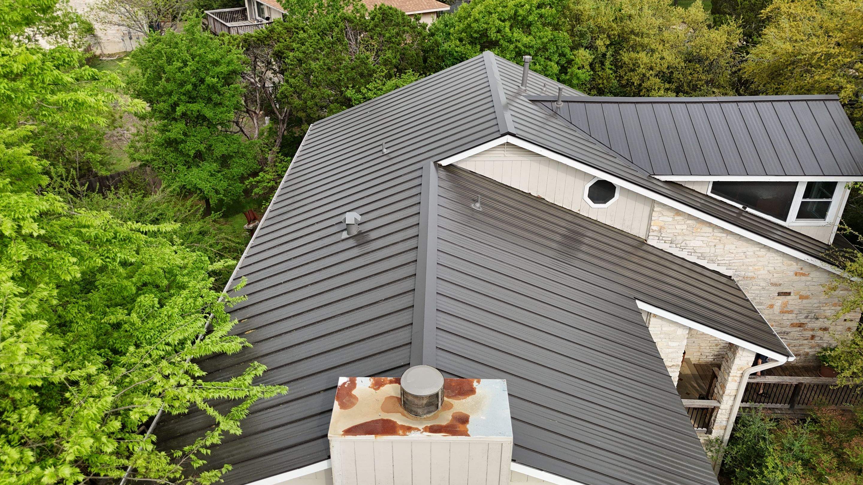 Dark Bronze - L&A Standing Seam with Striations by RoofsOnly.com