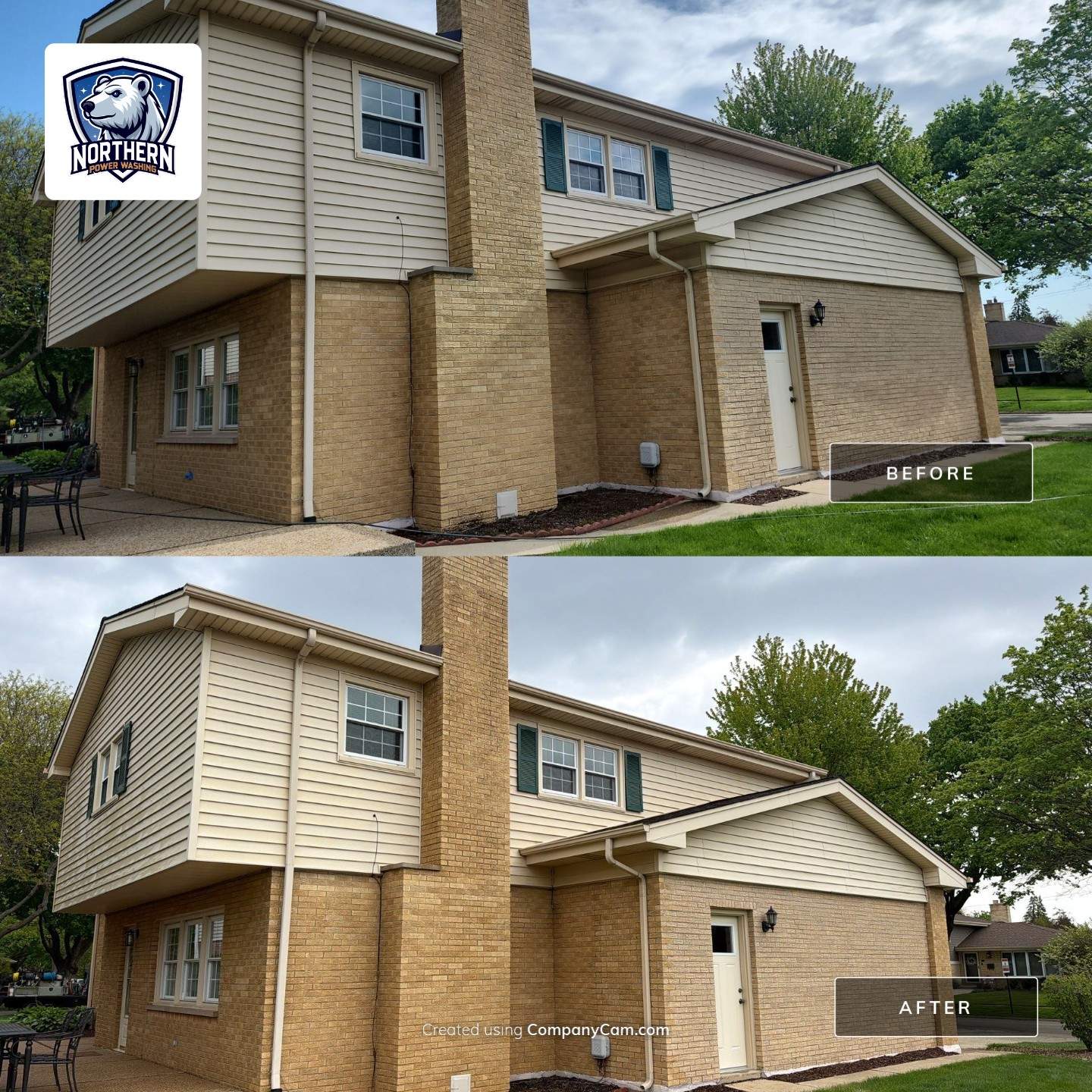 Exterior House Soft Washing by Northern Power Washing LLC.