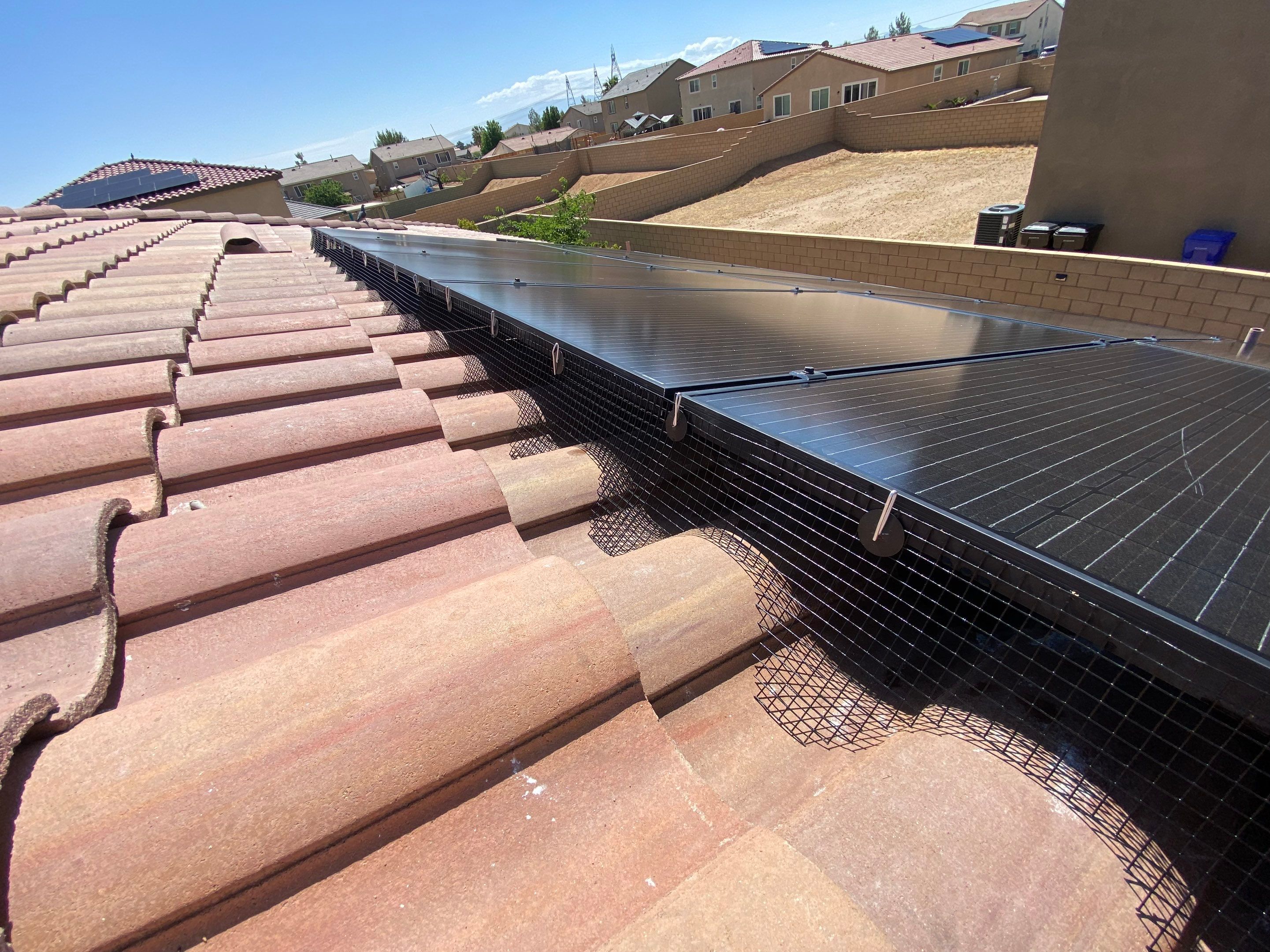 Bird Proofing Project in Victorville Ca by Palm Coast Solar Cleaning