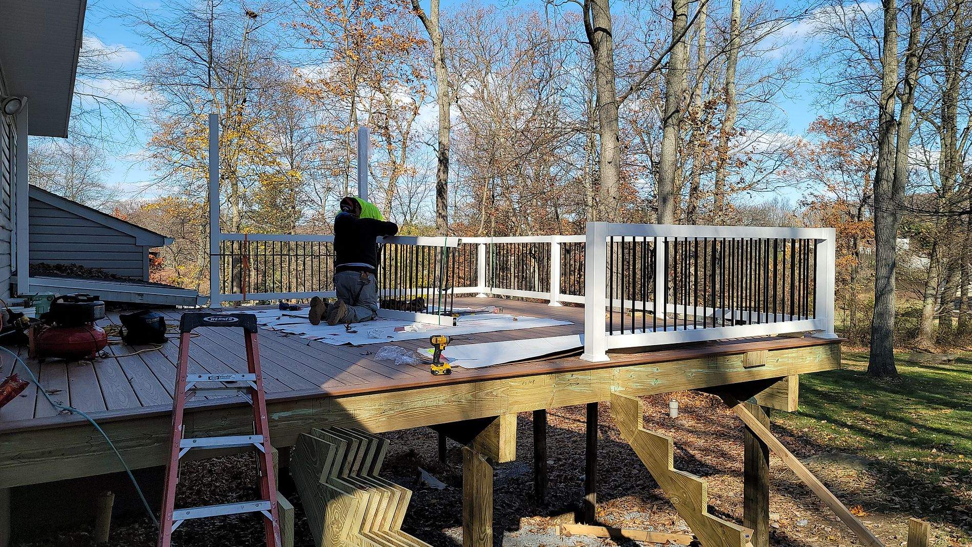 Rebuild deck, exterior wall repair and sliding glass door by Roof Right Inc