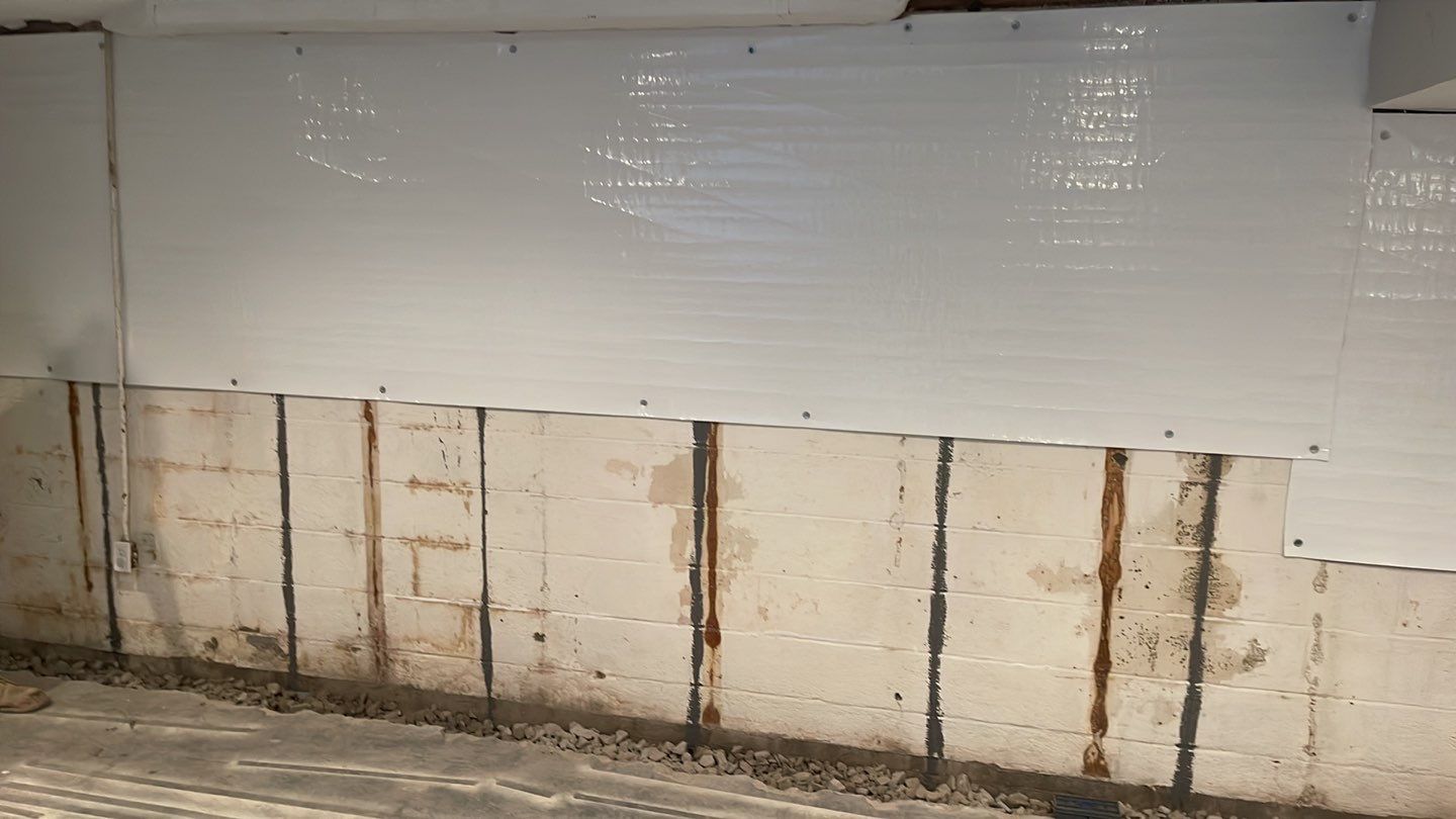 Embedded Fiber Reinforcement and Basement Waterproofing using GrateDrain Waterproofing System by Toledo Basement Repair