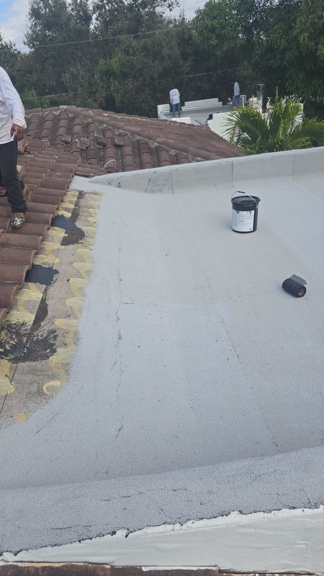 West Palm Beach Roof Restoration and Travertine Paver Driveway Installation by Aastro Roofing