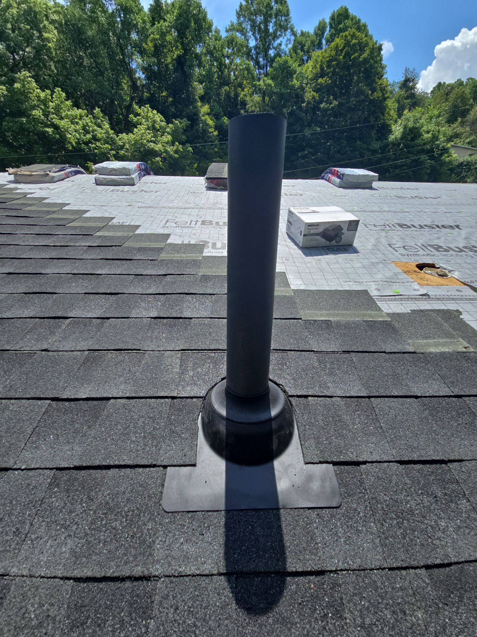 Residential Roofing Installation using GAF Timberline HDZ Charcoal by Rainstoppers Roofing