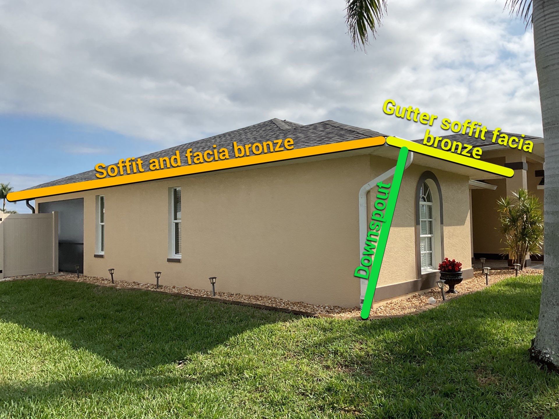 Musket Brown Gutter Installation and Soffit Fascia in Cape Coral FL by Gutter Professors