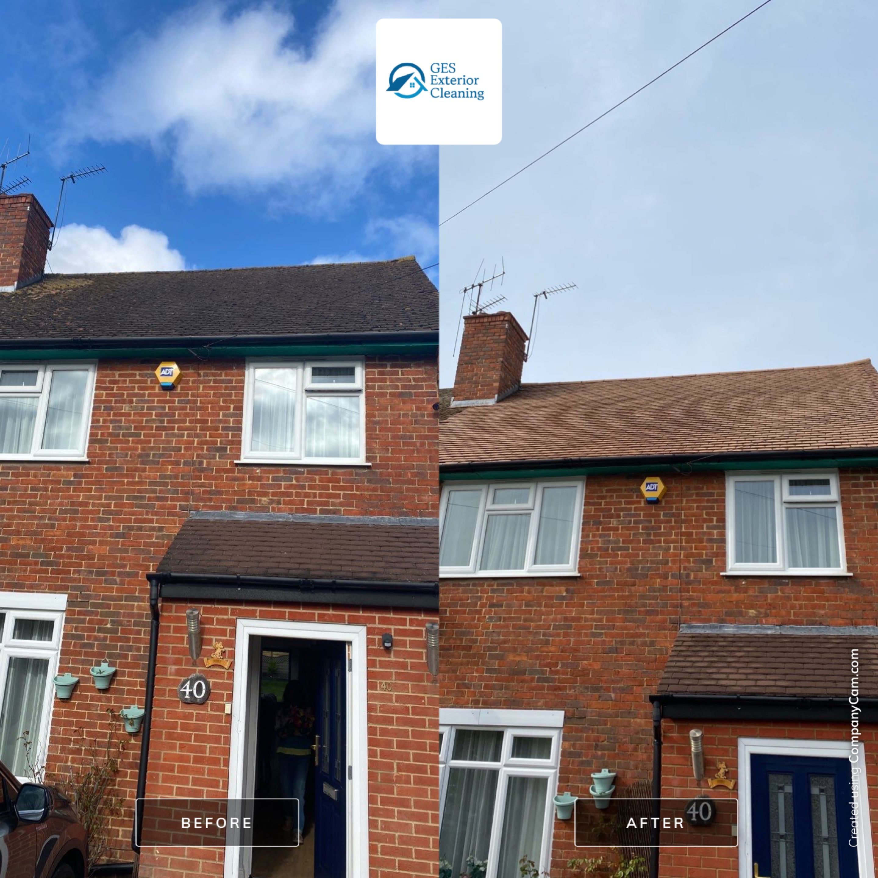 Roof Clean - Moss Removal using Honda 15lpm Low Pressure Washing Machine by Ges Exterior Cleaning ltd