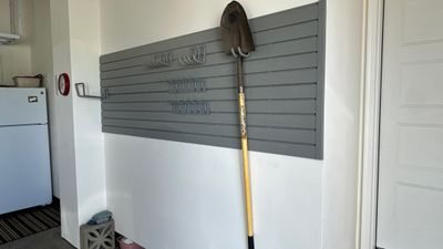 Brad V. had Slotwall and overhead racks added to his garage 