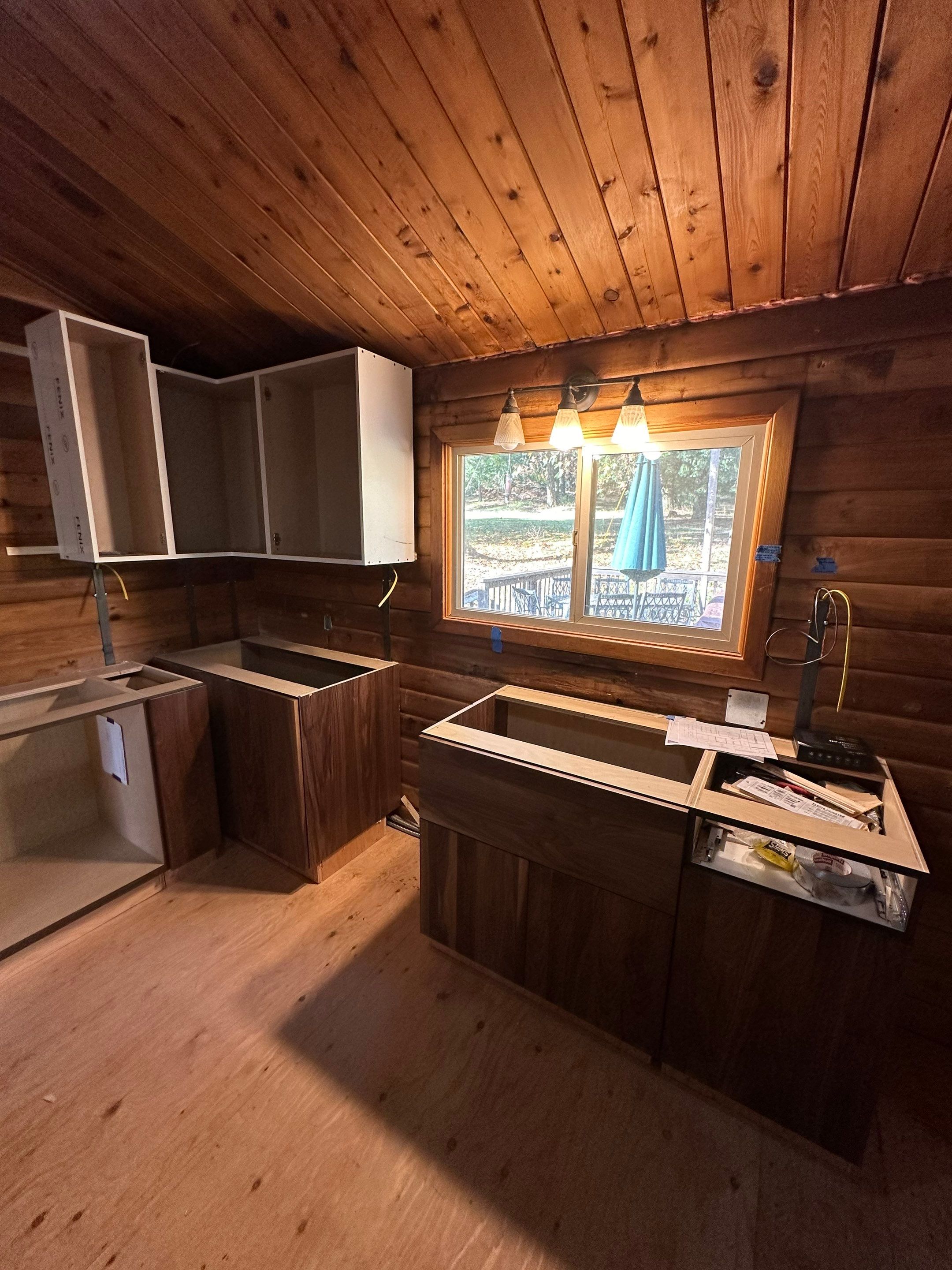 Kitchen Transformation in Newberg Log Cabin by Pinnacle Contractors