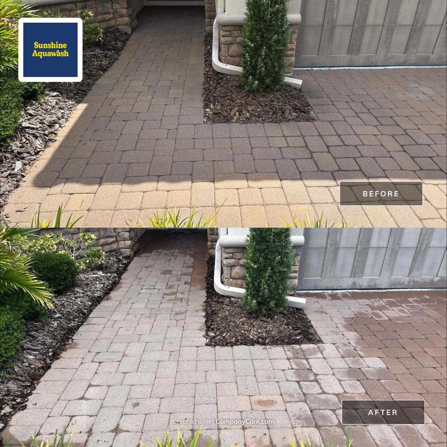 Concrete Tile Roof, Paver Driveway & Lanai Cleaning – Artisan Lakes Esplanade, Palmetto, FL by Sunshine AquaWash