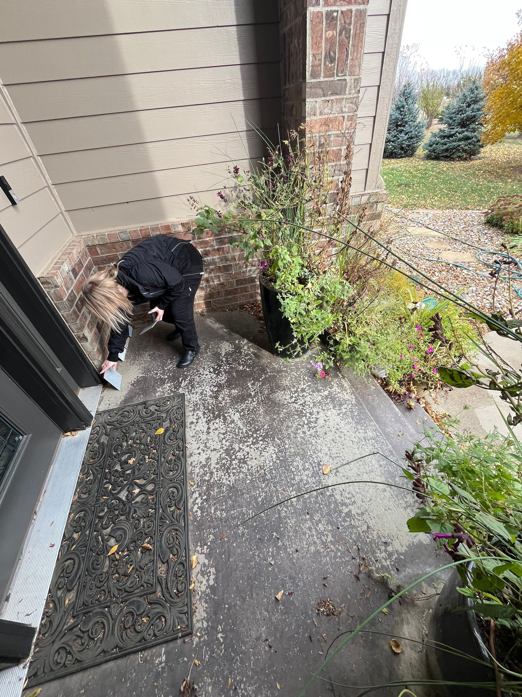 Front Porch Concrete Coating and Restoration in Harrisburg by Select Painting, Coatings & Garage Cabinets
