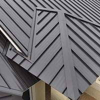 24ga 1.5" Mechanical Seam Dark Bronze by Total Roofing System The Metal Roof Experts