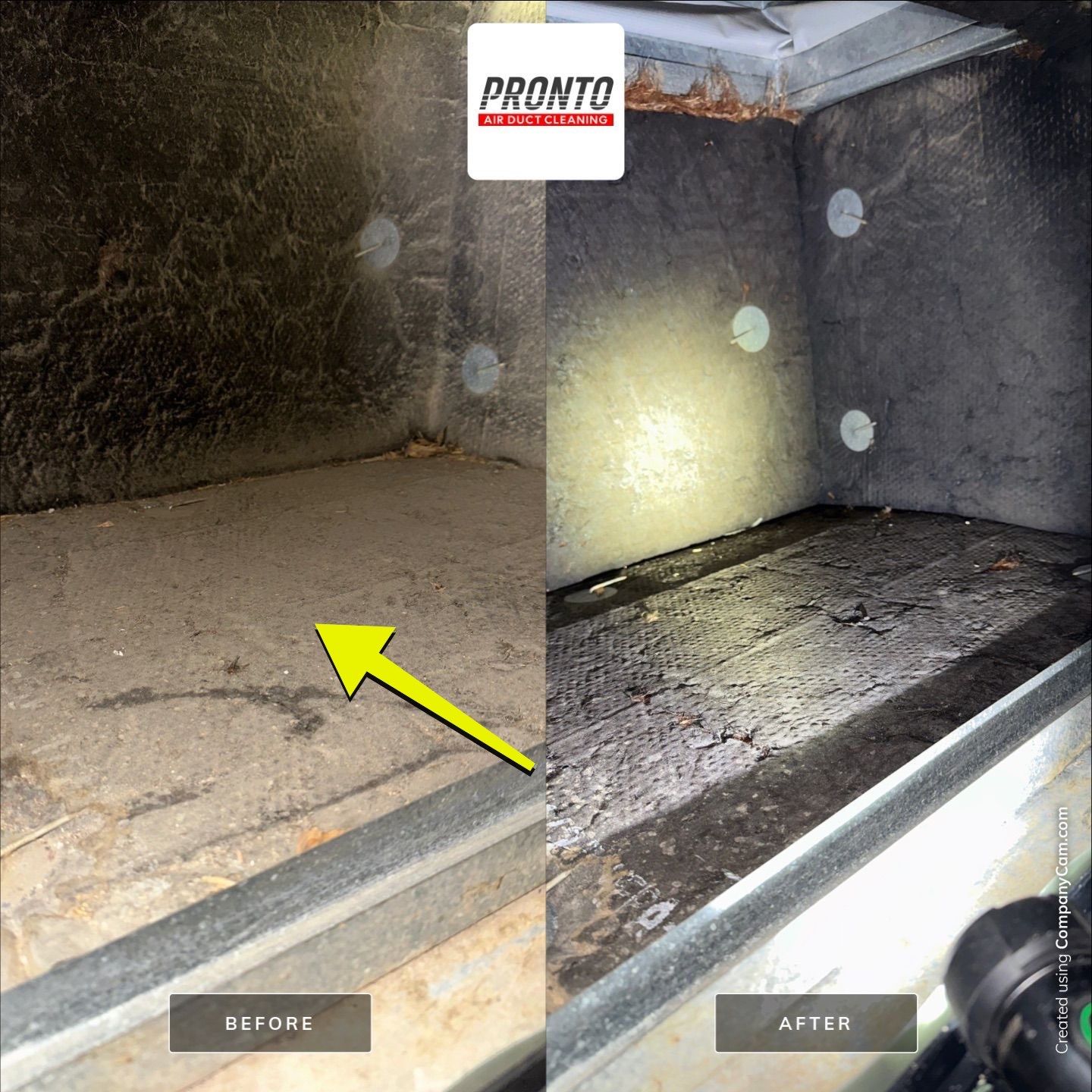 Air duct cleaning using Commercial vaccum by Pronto Air Duct Cleaning