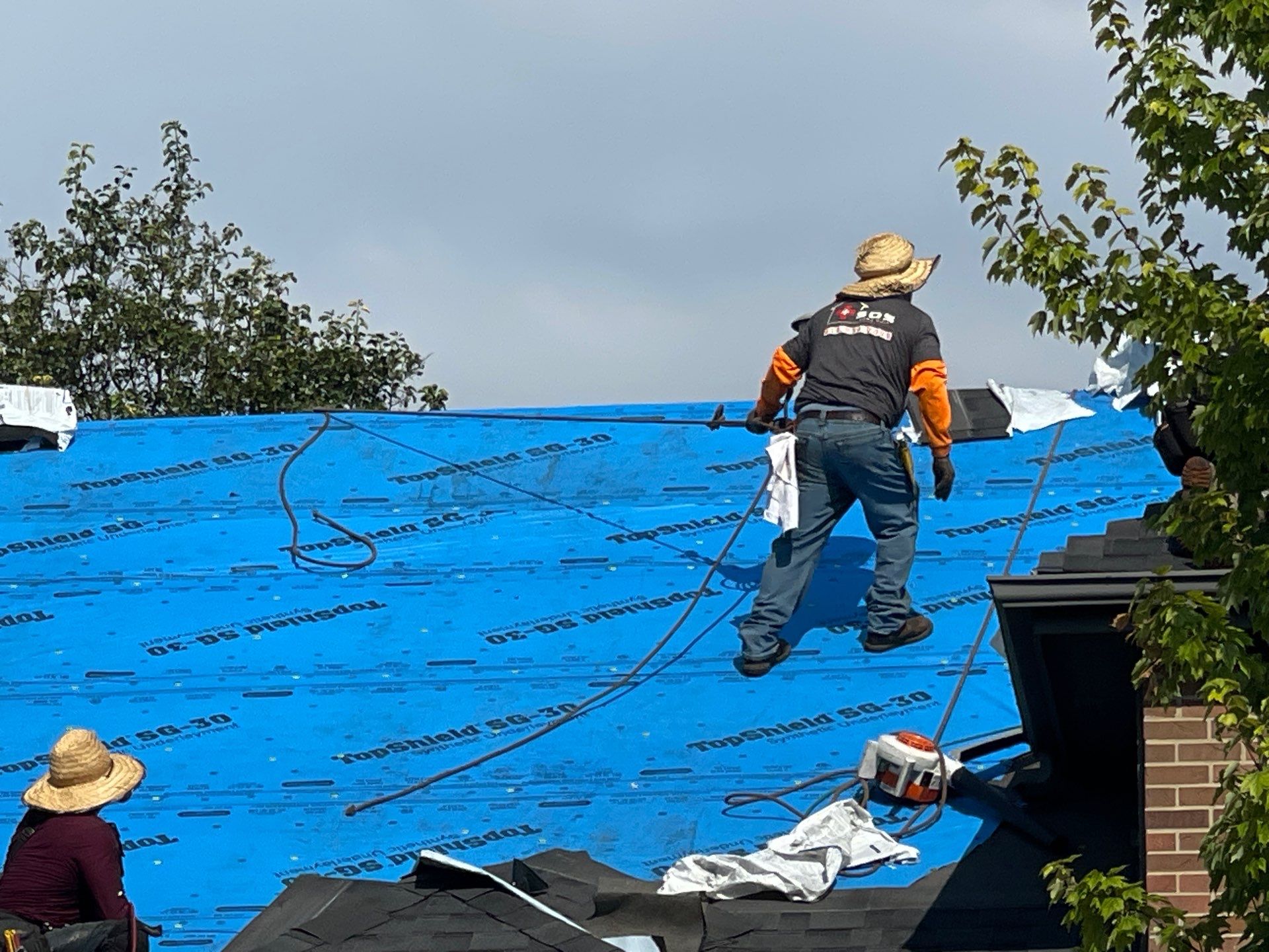 Full replacement - insurance paid. Big brick flashing work by SOS Home Ohio 