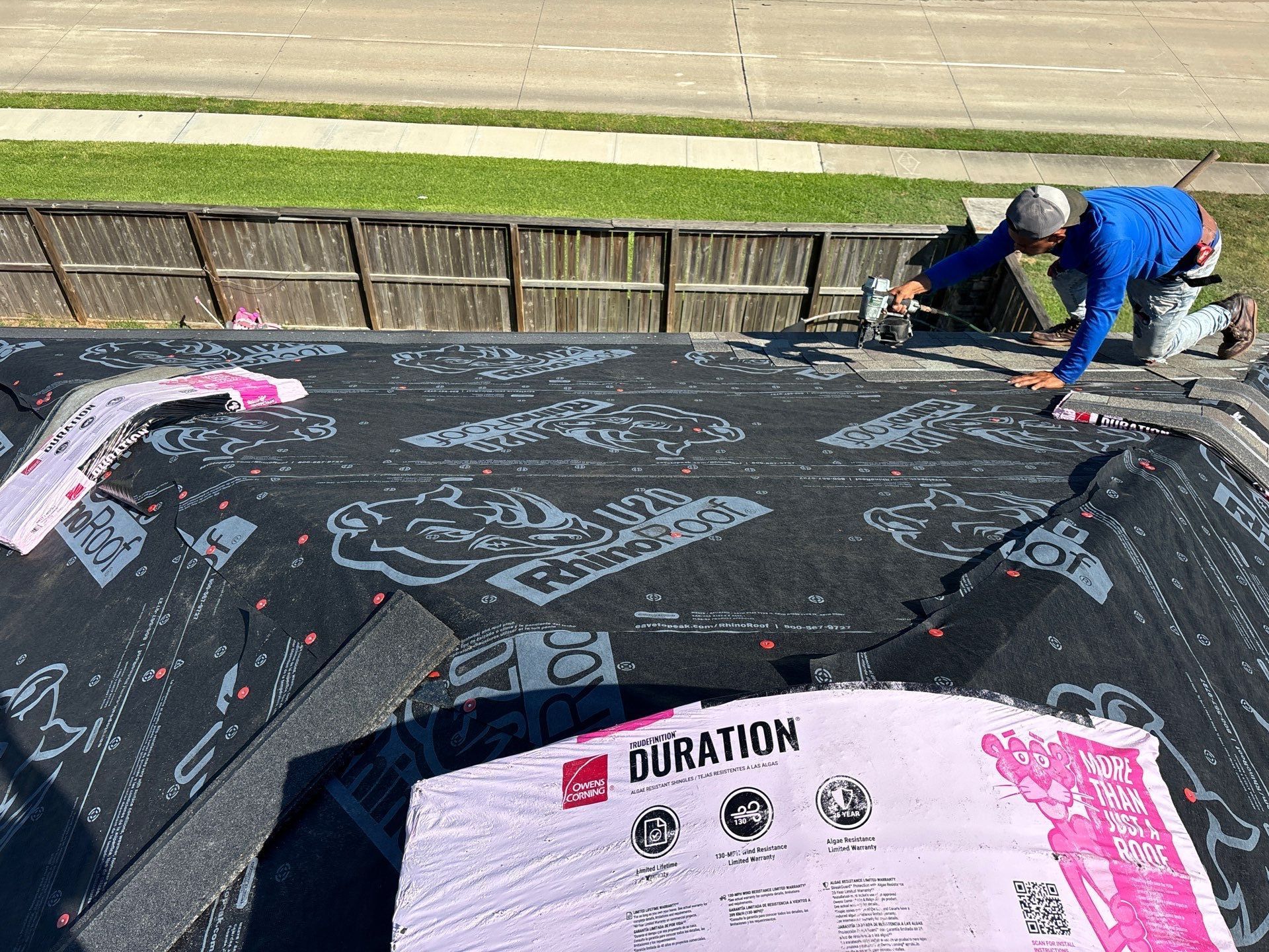 Residential Roofing Installation using Owen's Corning Duration (Lifetime) Shingles by Roof Repair Company
