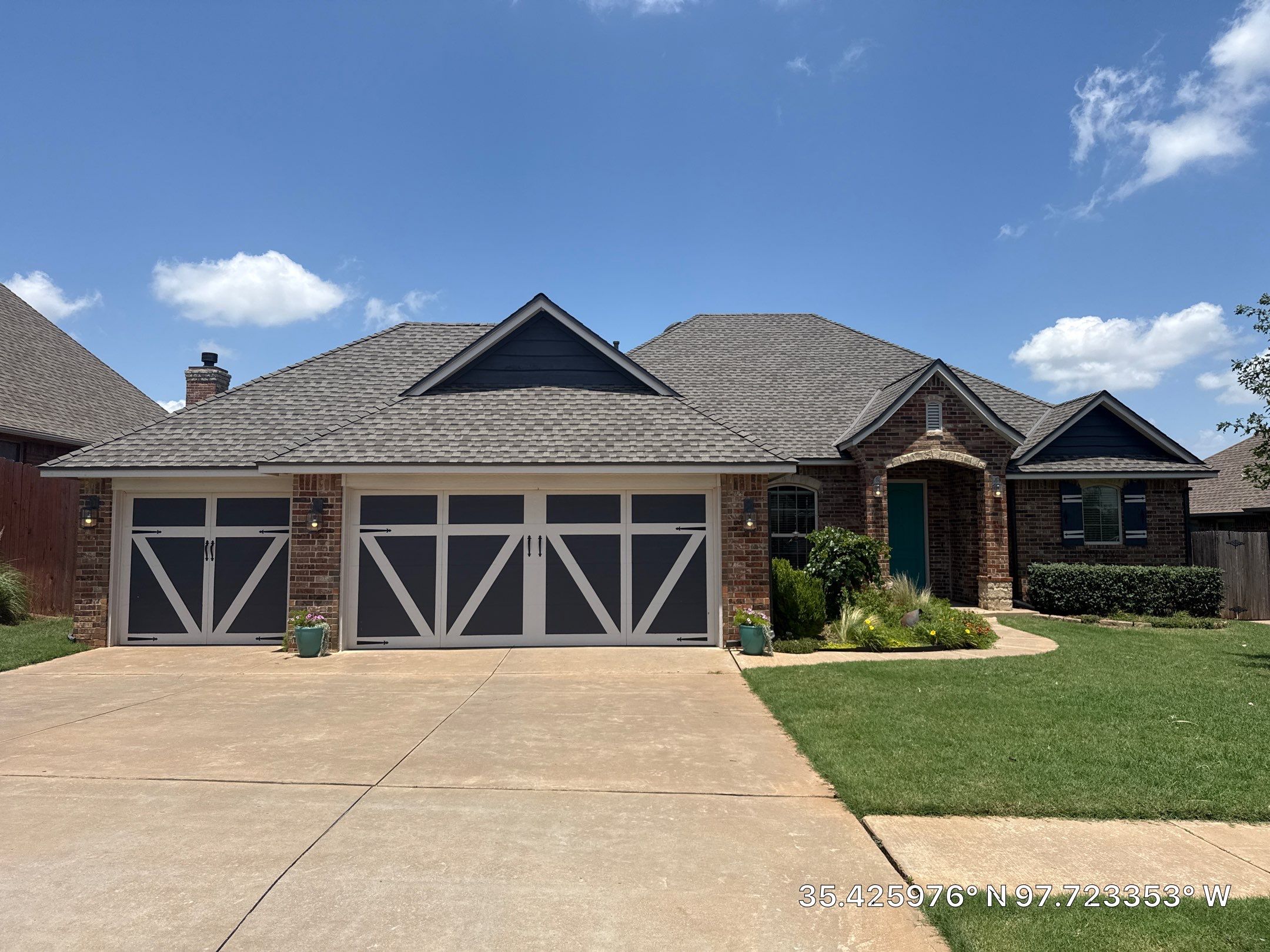 GAF Architectural Shingle Roof Replacement and Decking Repair in Mustang by 5Coat Roofing & Construction