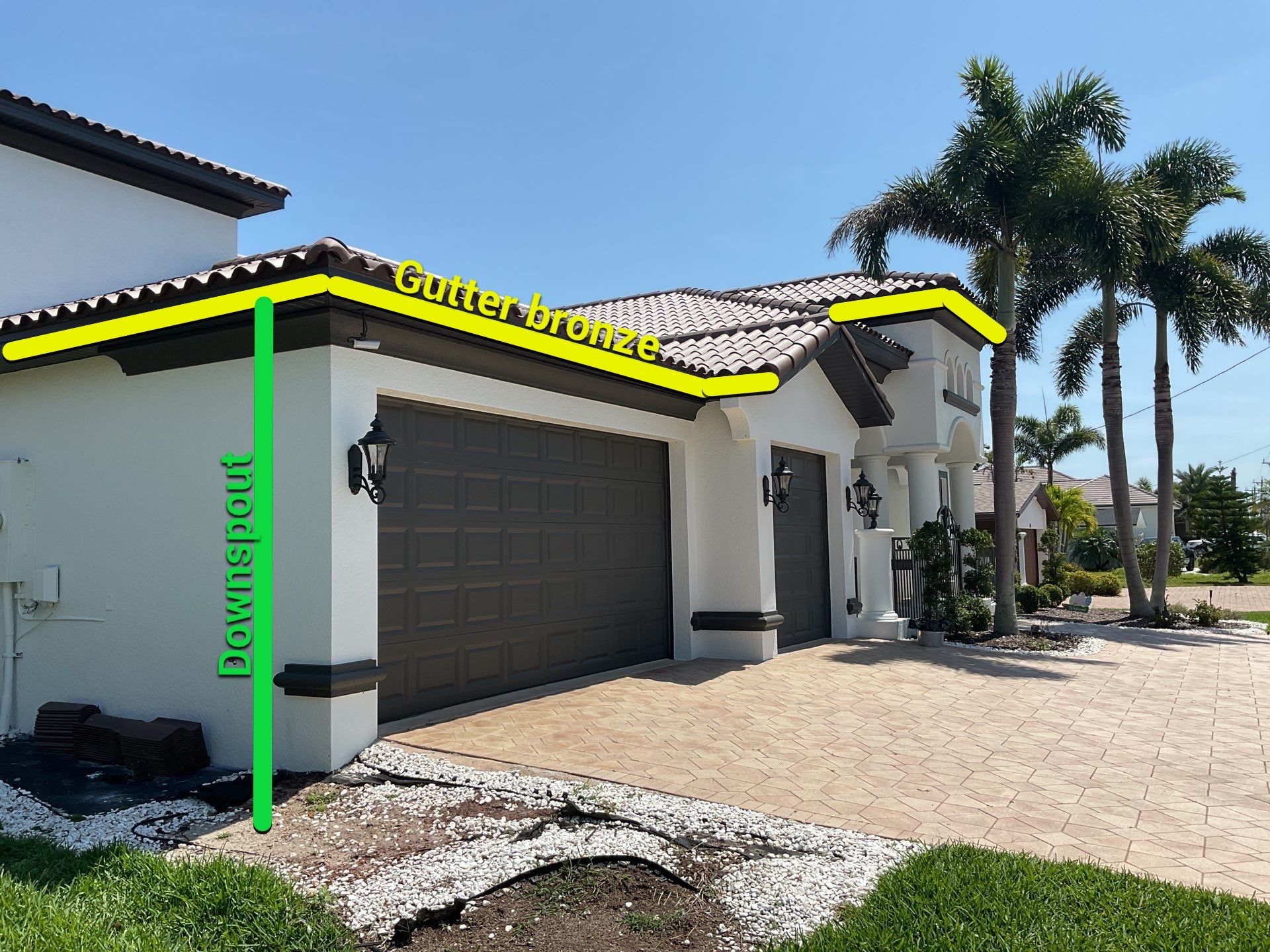 Stylish seamless gutters in Cape Coral FL by Gutter Professors