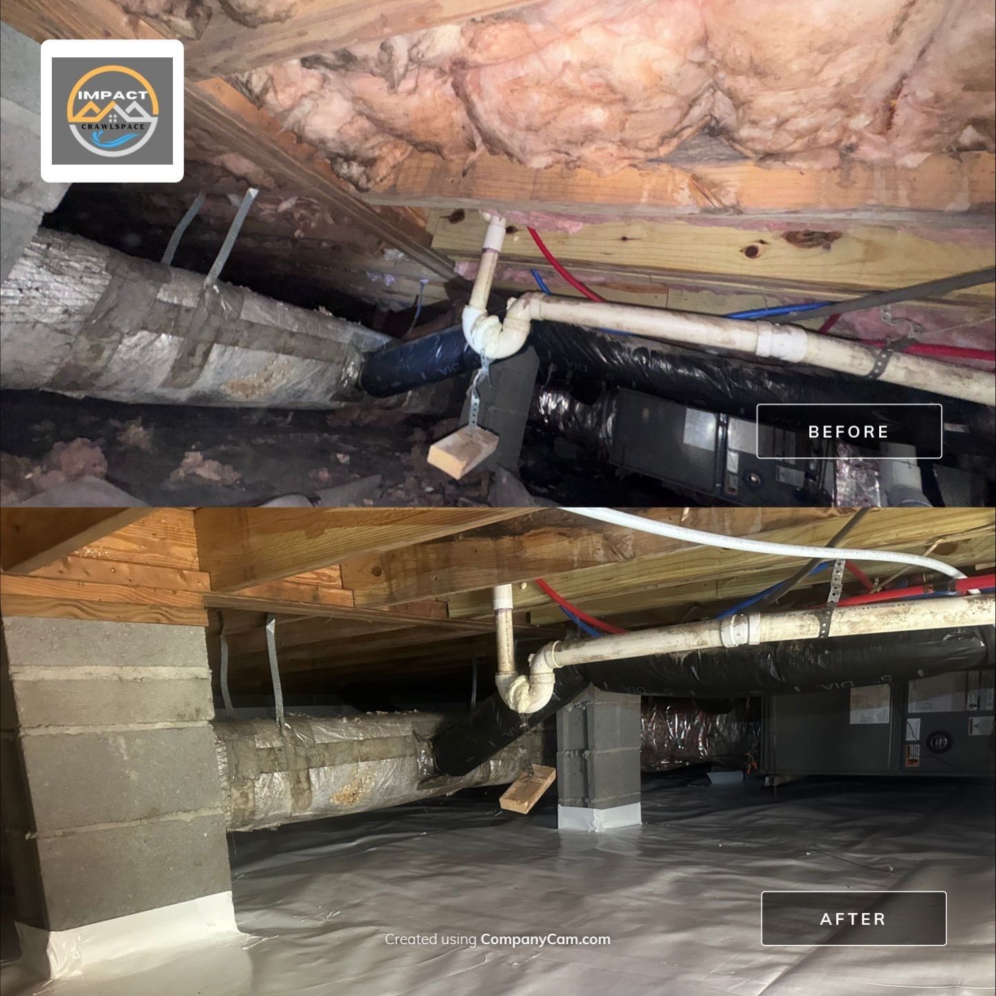 Structural Repairs inludiing sub-floor removal, new floor joists installed, girder replacmeent and dropped girder installed. by Impact Crawlspace