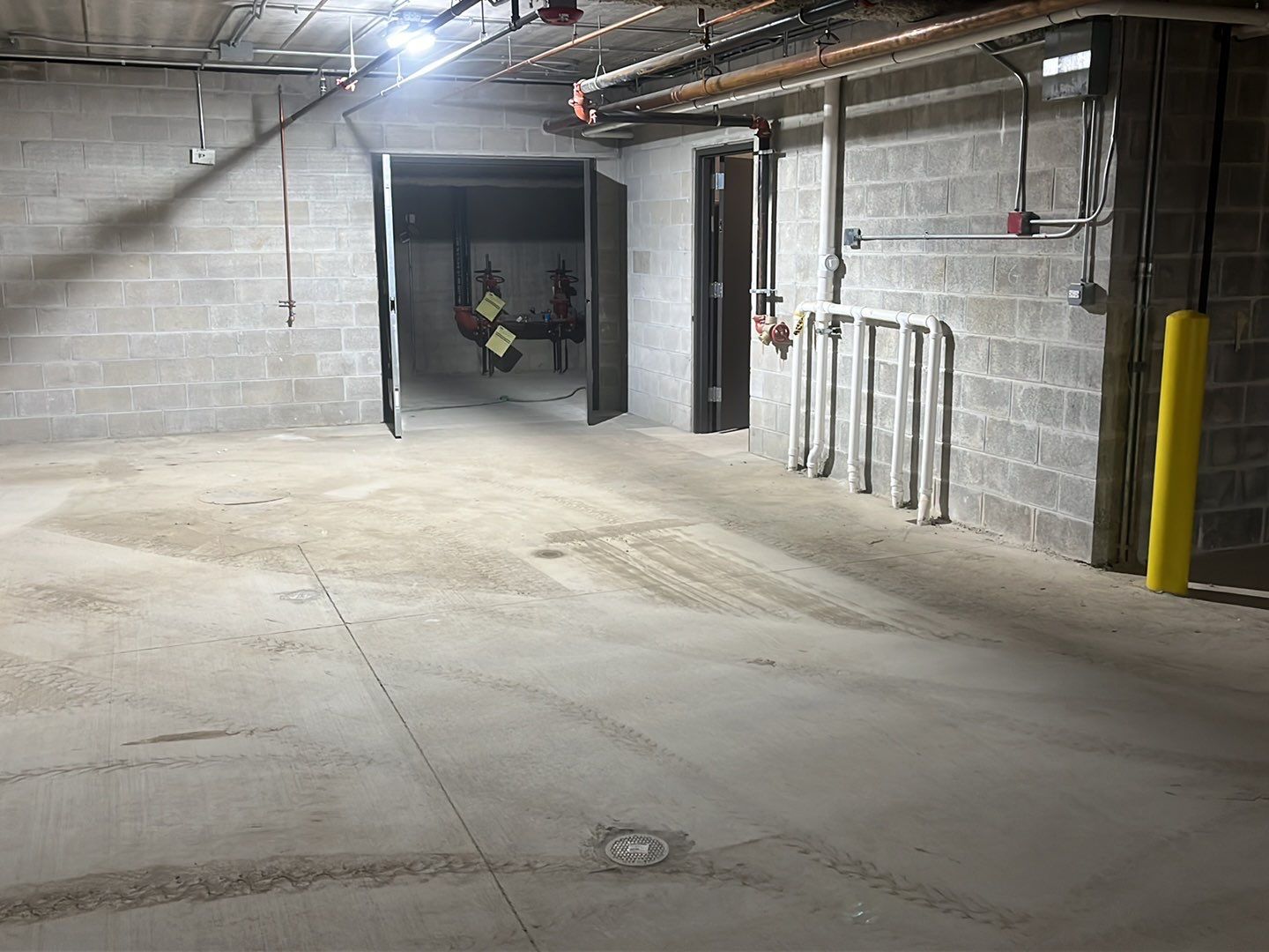 Parking garage post construction cleanup by Northern Power Washing LLC.