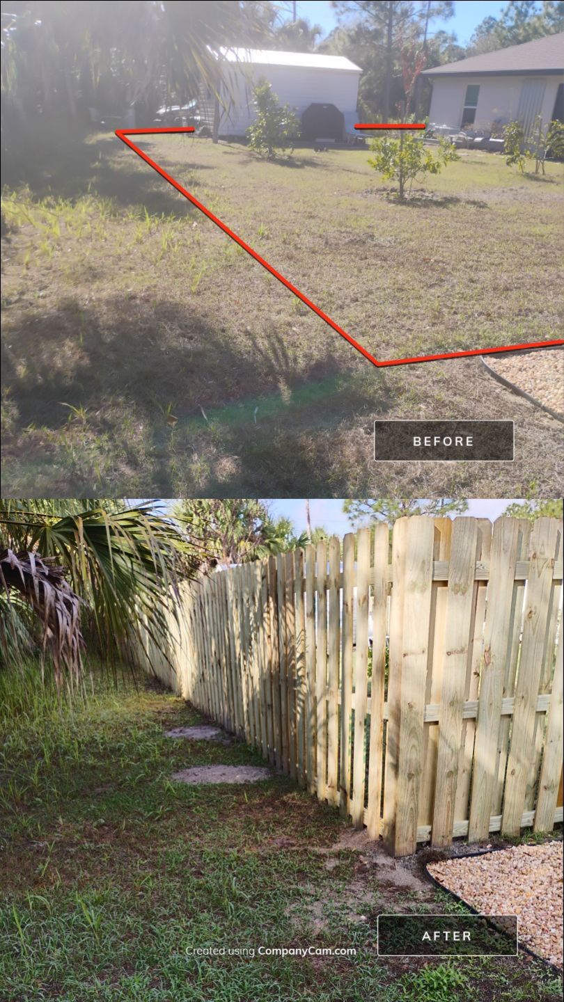 Wood Shadowbox Install in North Port by True Fence LLC