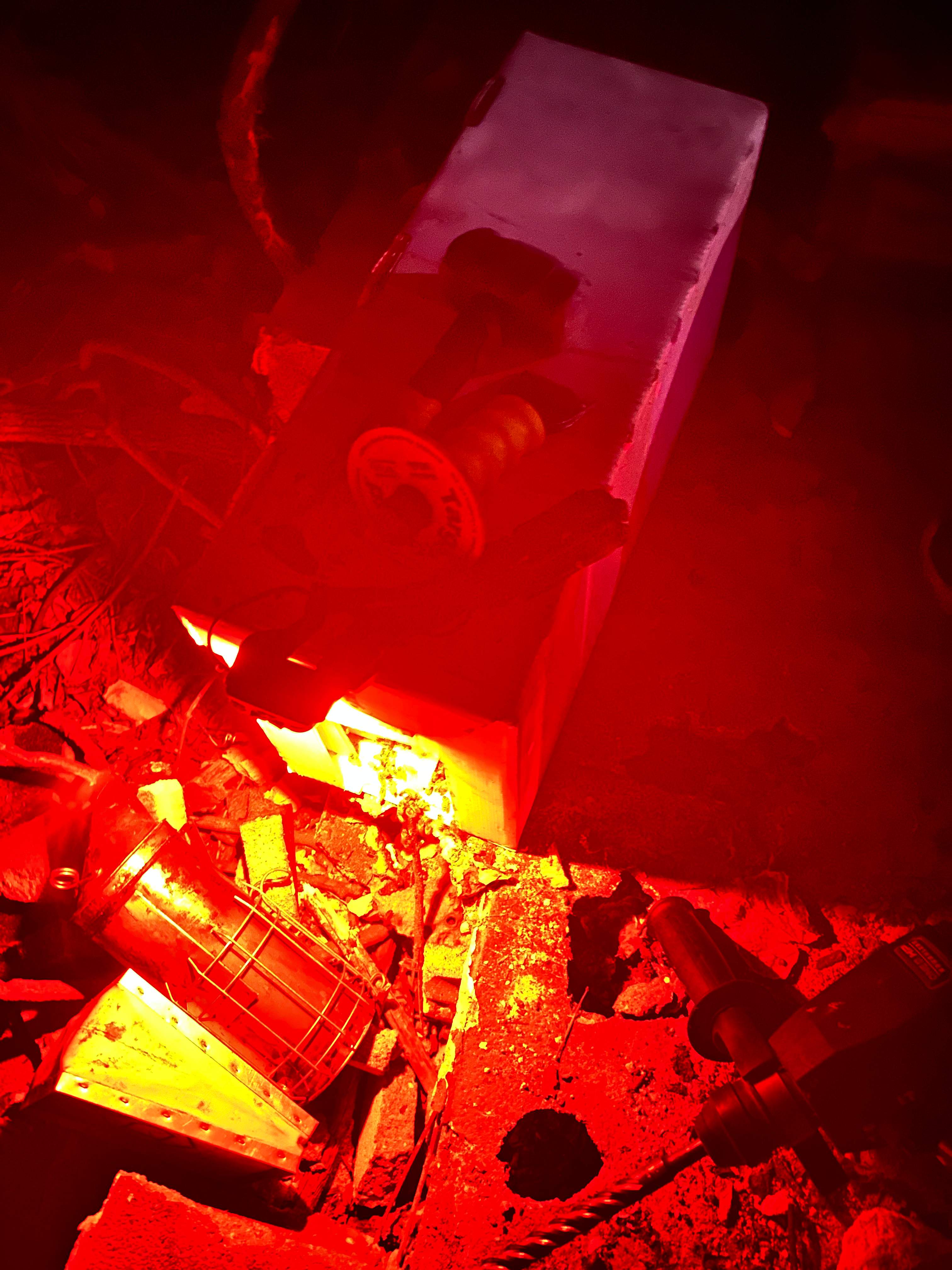 Demoed Cinderblock Wall by Rockwall Honey Bee Company