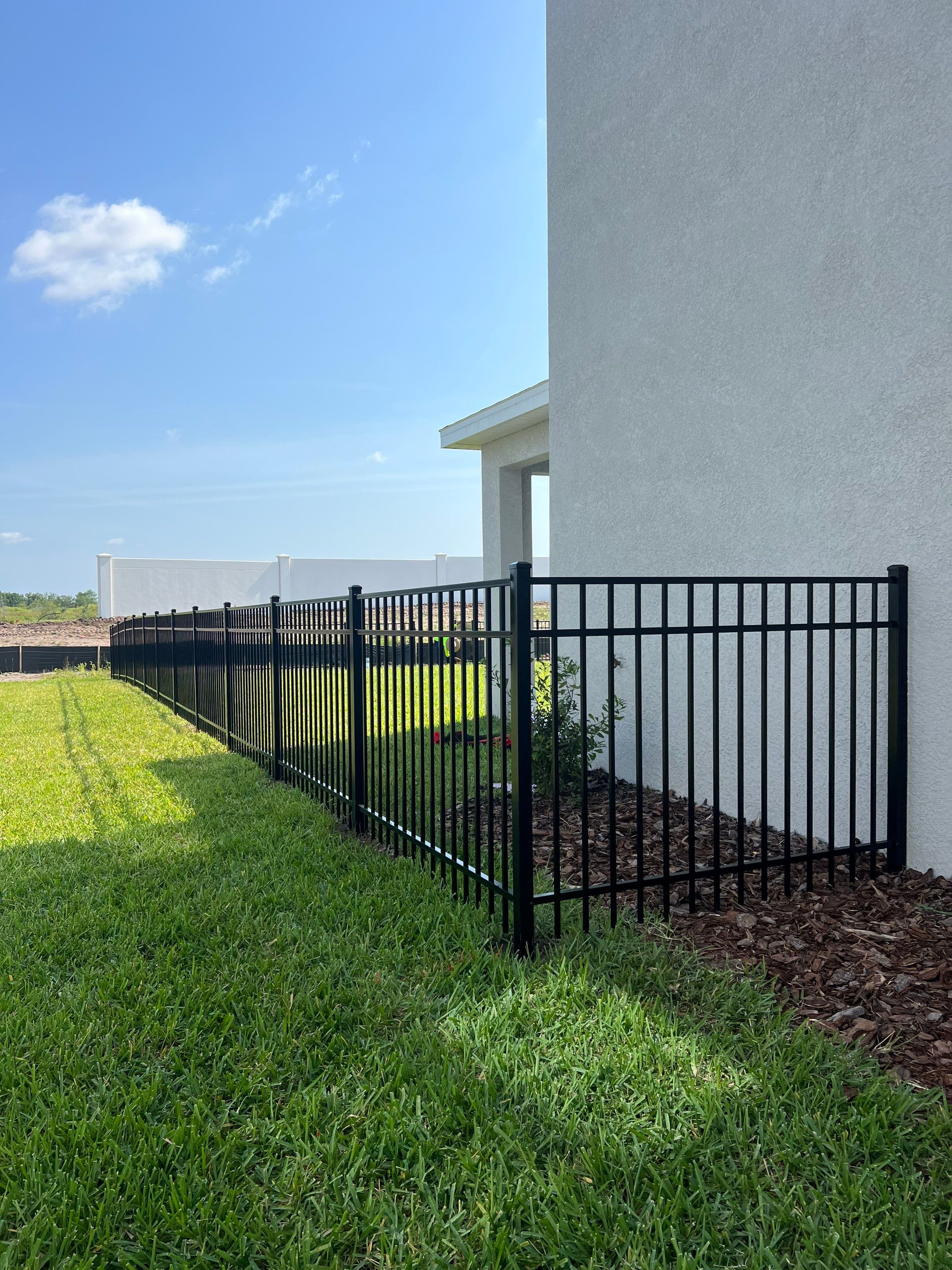 Aluminum Fence Installation using Black 3 Rail Aluminum Fence by Asap fence and gates, LLC