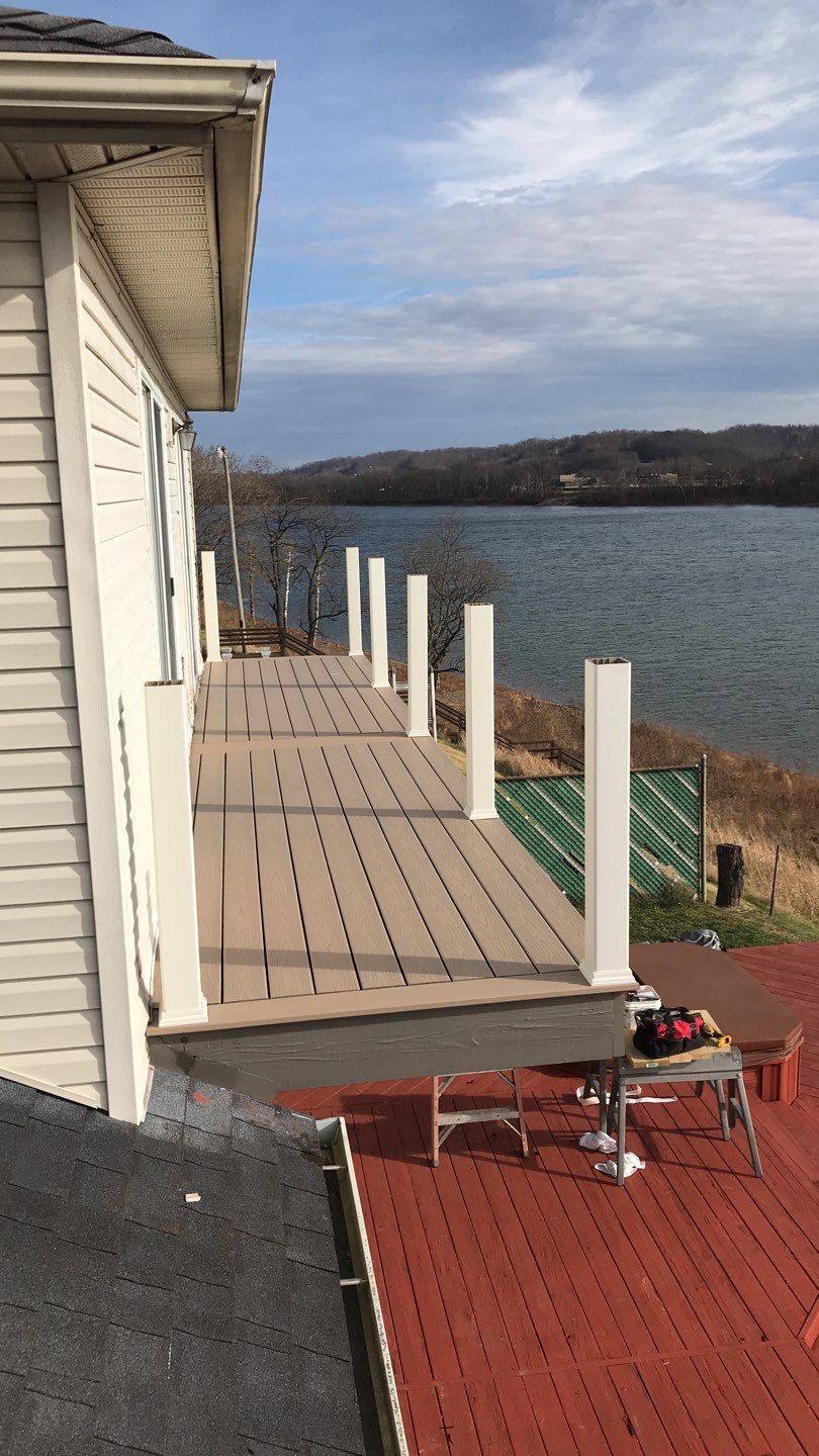 Deck Refurbush and Door Replacement using Trex Decking and Railing.  Polaris Patio Doors by Secure Construction Company Inc