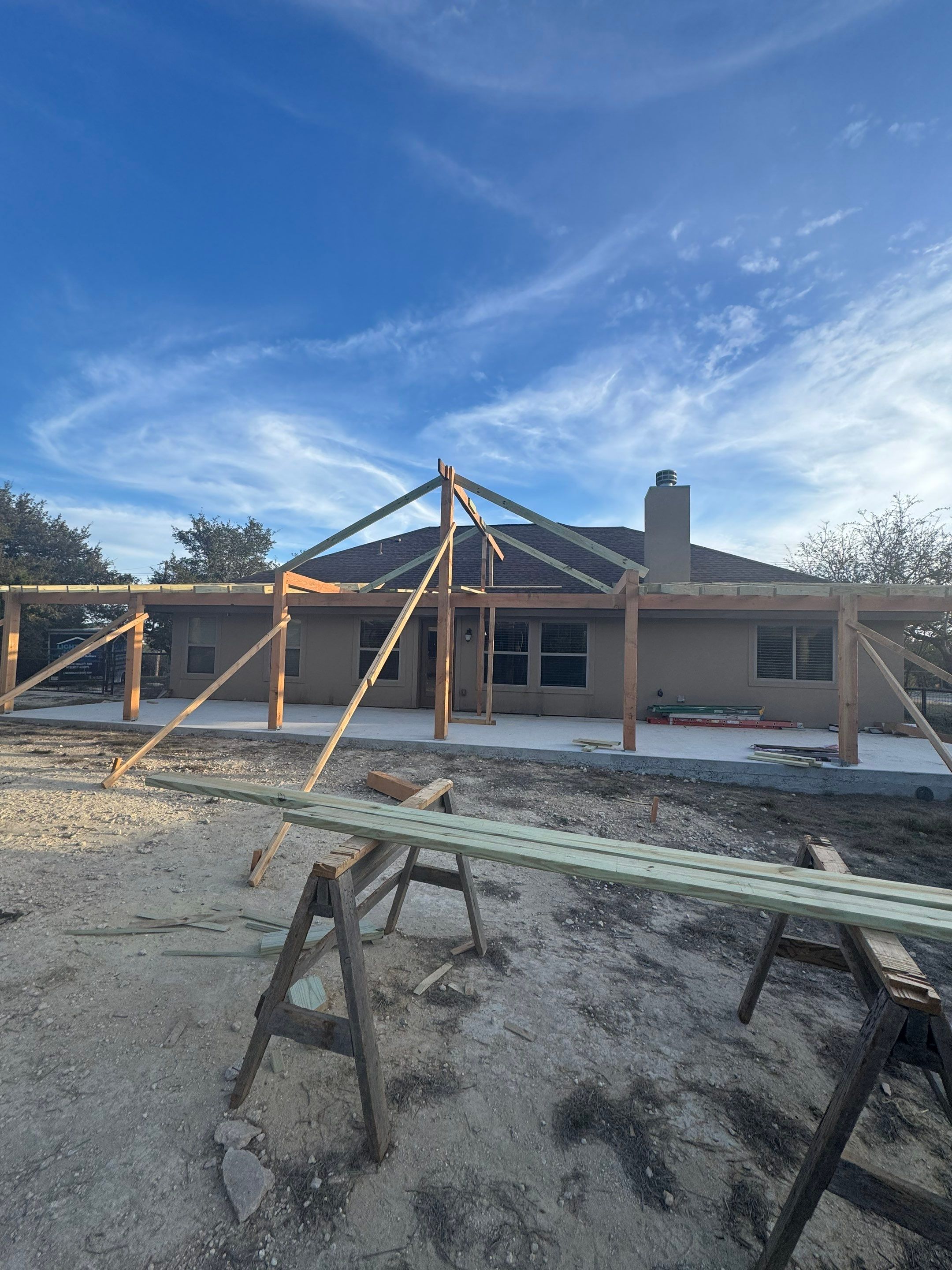 Reroof with Back Patio Addition using Owens Corning Duration Aged Copper by Lightning Exteriors